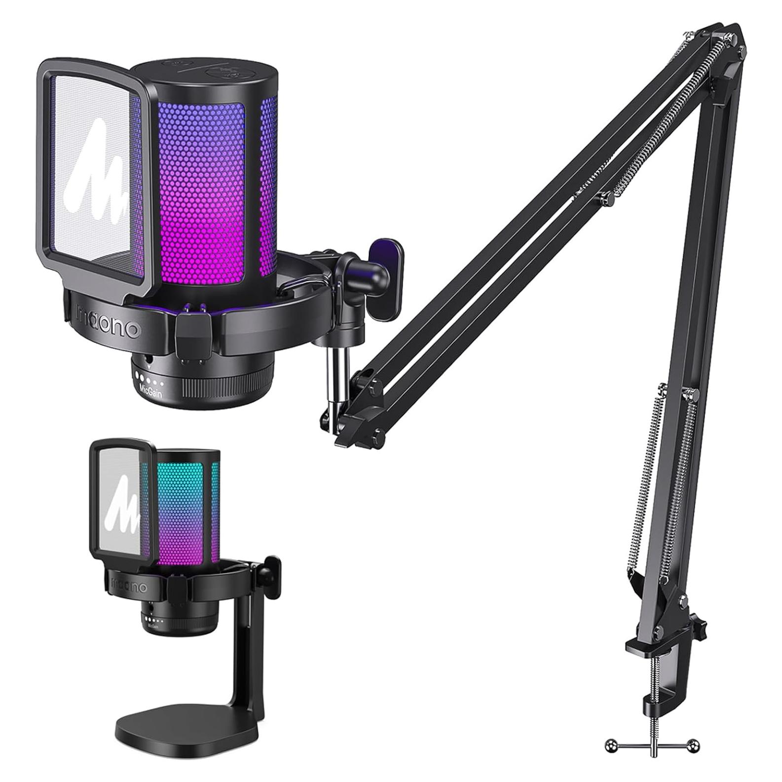 Micrófono USB MAONO DGM20S para Juegos con RGB y Silencio