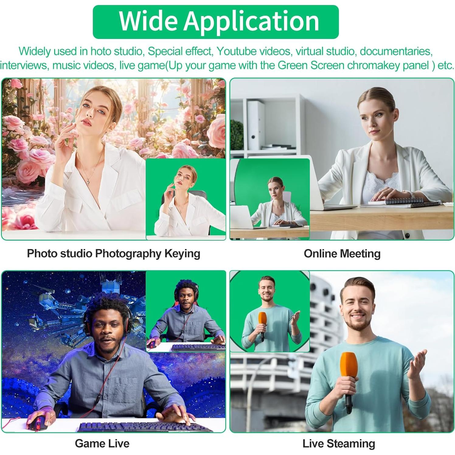 Fondo de Pantalla Verde Plegable SRIMMIT 142 cm para Streaming