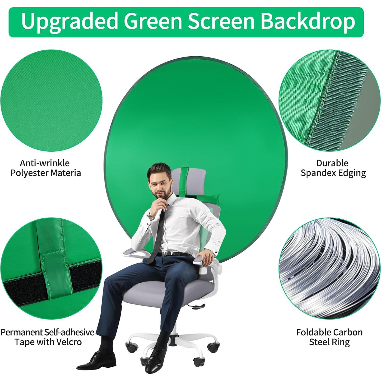 Fondo de Pantalla Verde Plegable SRIMMIT 142 cm para Streaming