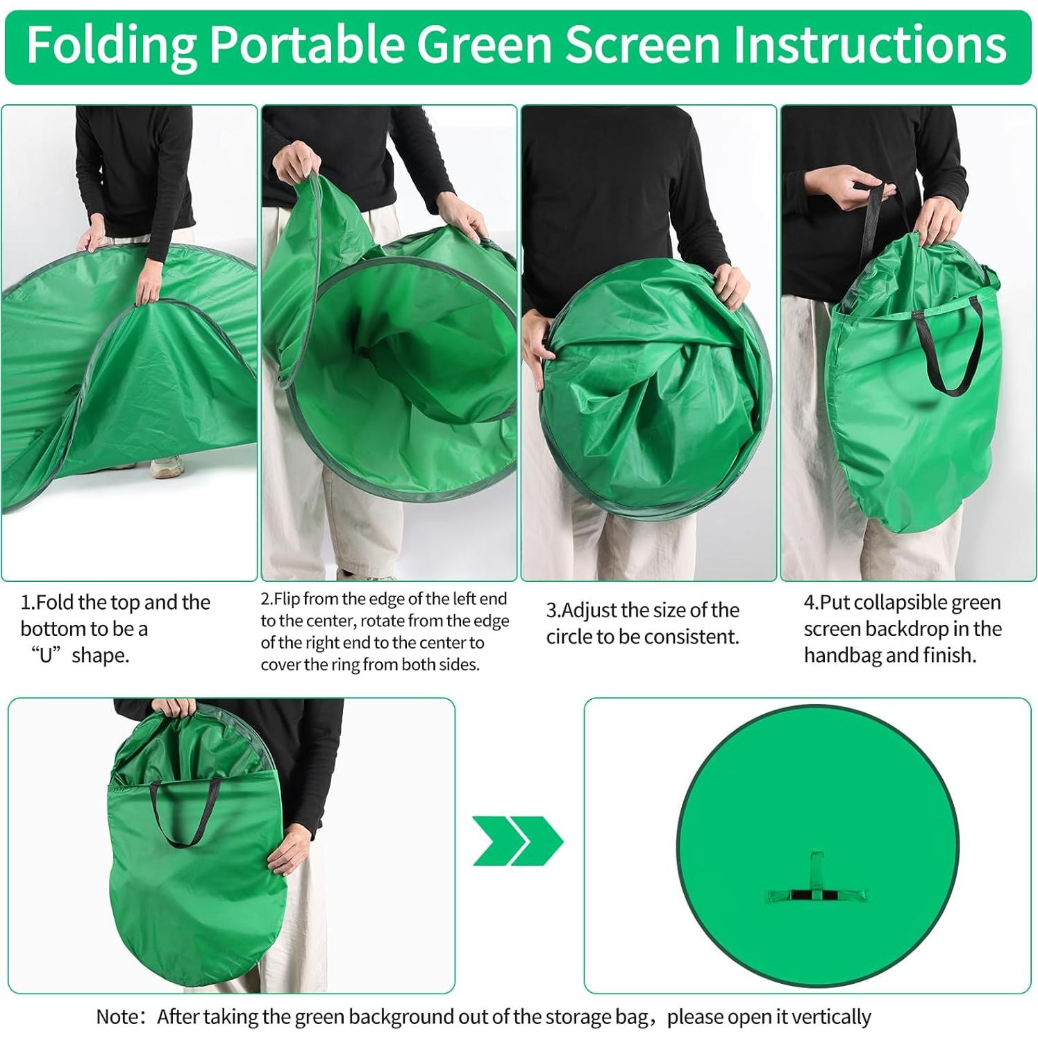 Fondo de Pantalla Verde Plegable SRIMMIT 142 cm para Streaming