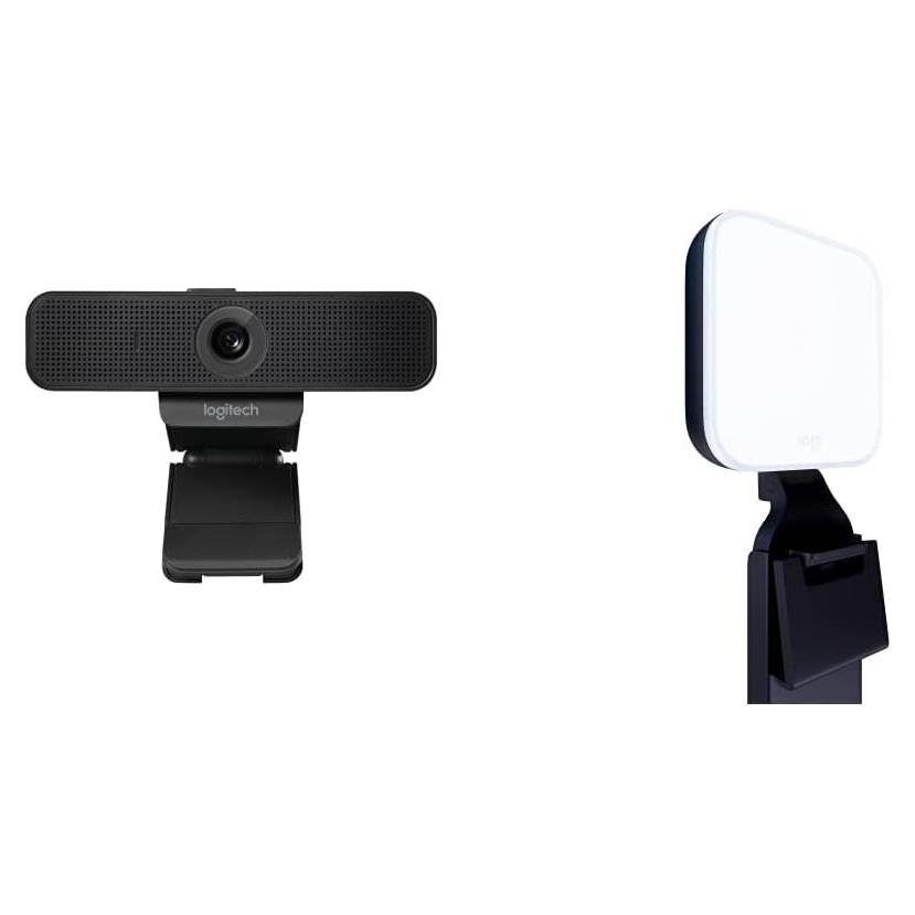 Webcam Logitech C925e HD + Luz LED Litra Glow para Streaming