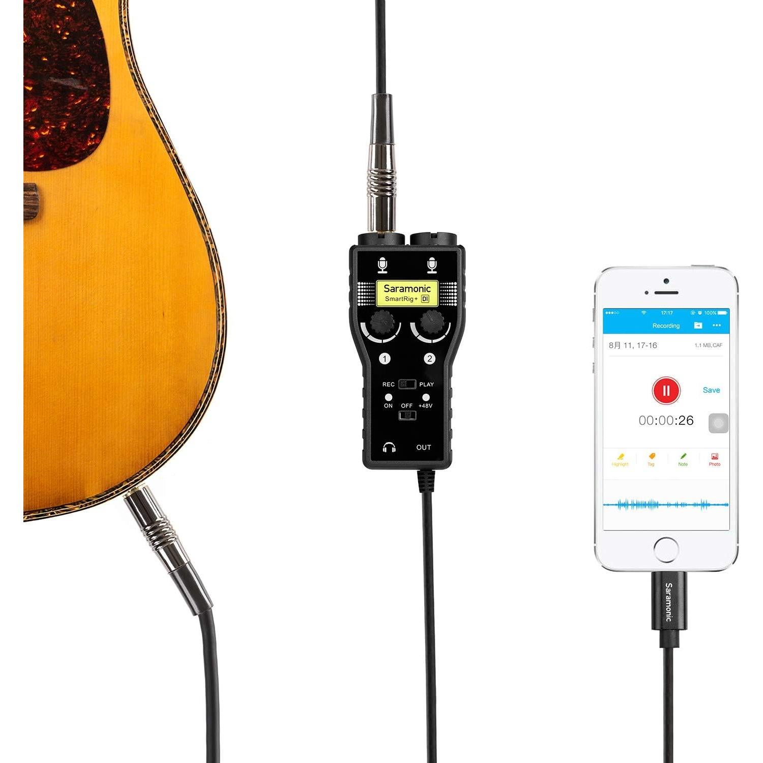 Interfaz de Micrófono Saramonic SmartRig+ Di para iPhone