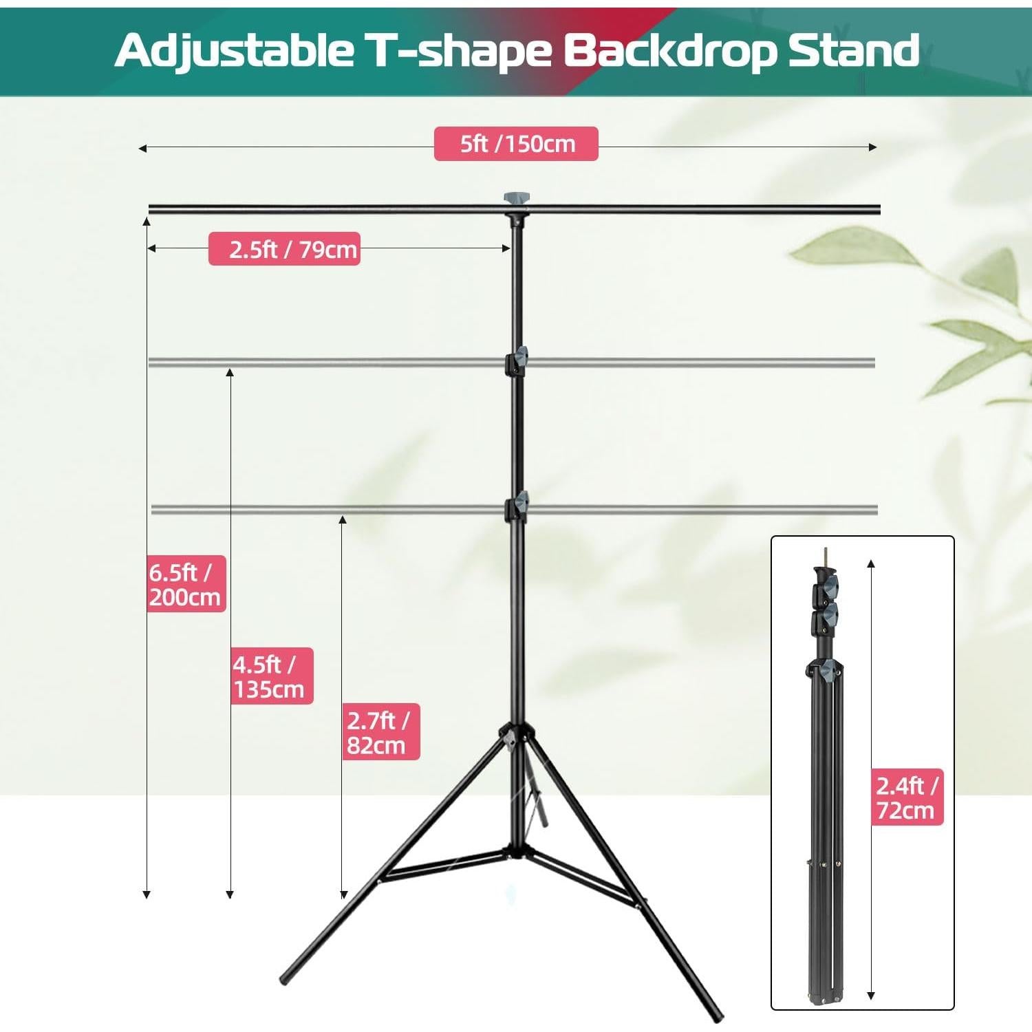 Kit Fondo Pantalla Verde JEBUTU 1.52x2.00 m con Soporte