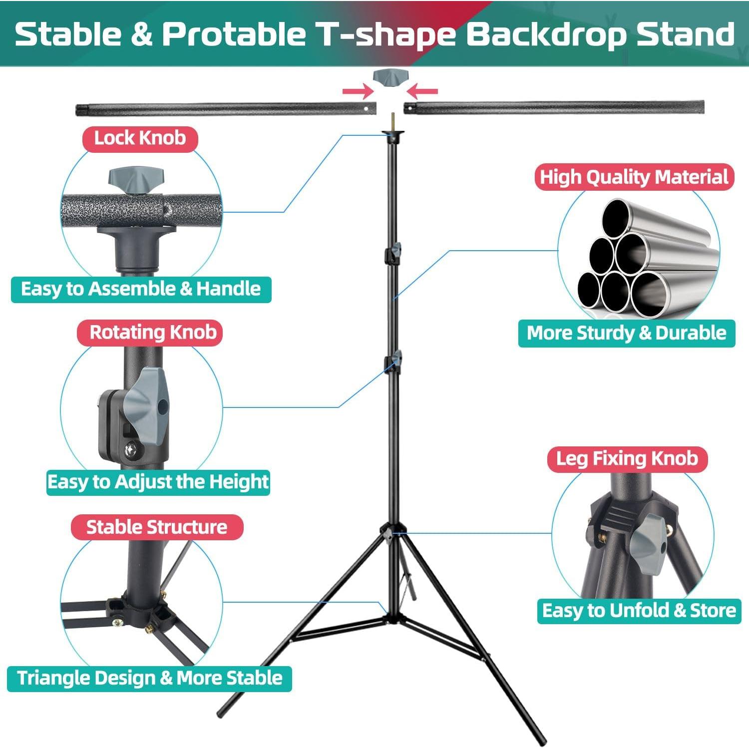 Kit Fondo Pantalla Verde JEBUTU 1.52x2.00 m con Soporte