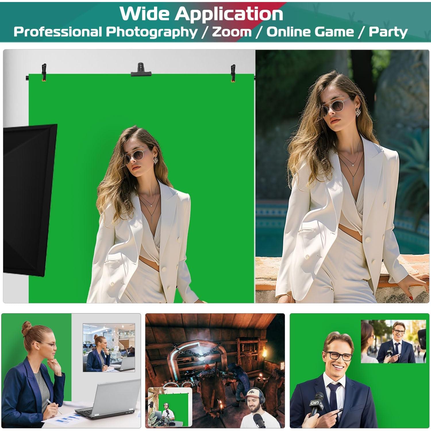 Kit Fondo Pantalla Verde JEBUTU 1.52x2.00 m con Soporte