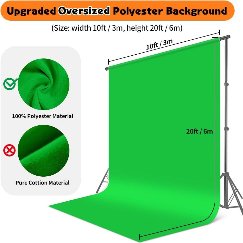 Fondo de Pantalla Verde YAYOYA 3x6m para Fotografía y Streaming