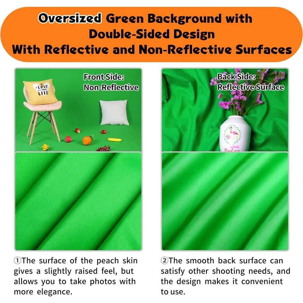 Fondo de Pantalla Verde YAYOYA 3x6m para Fotografía y Streaming