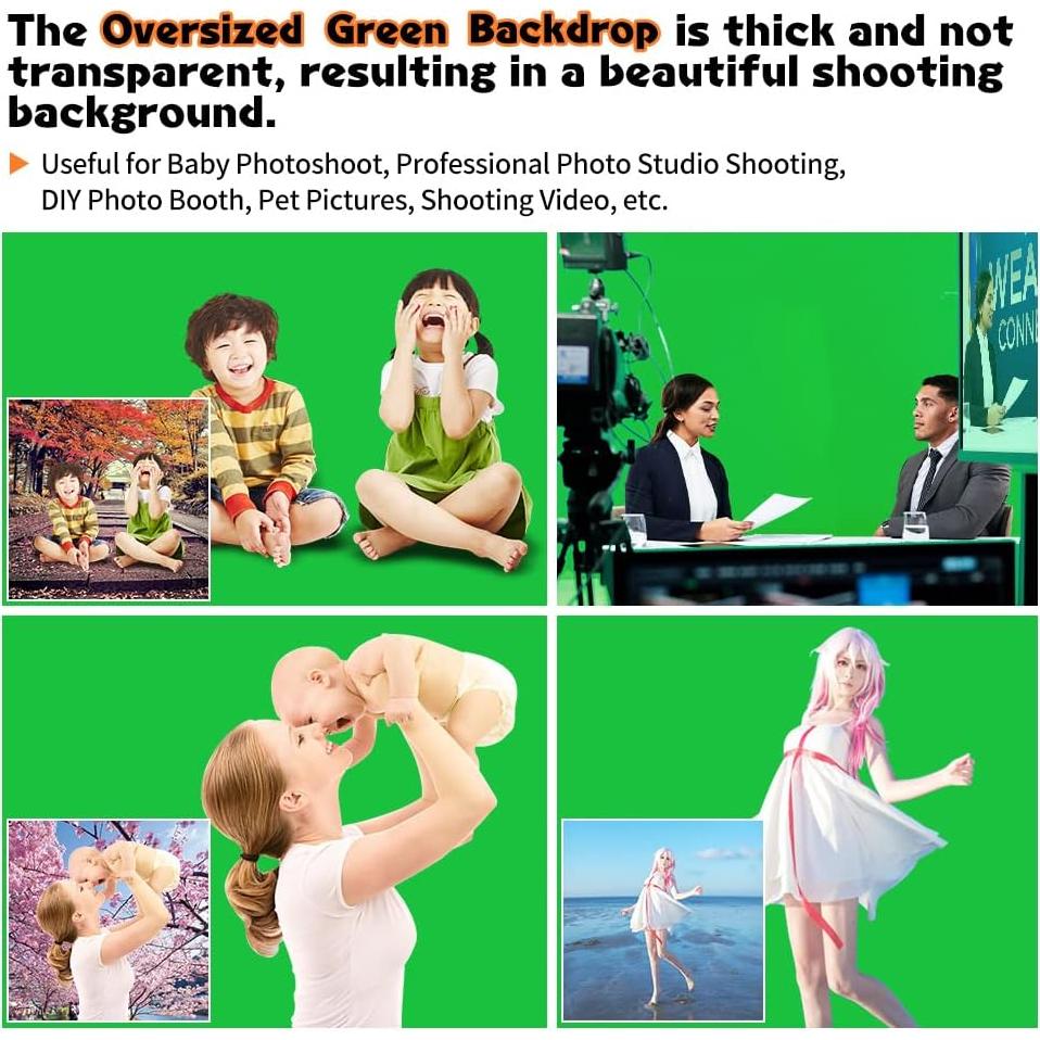 Fondo de Pantalla Verde YAYOYA 3x6m para Fotografía y Streaming