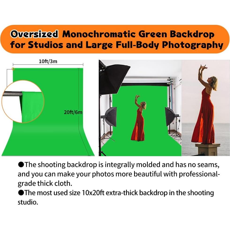 Fondo de Pantalla Verde YAYOYA 3x6m para Fotografía y Streaming