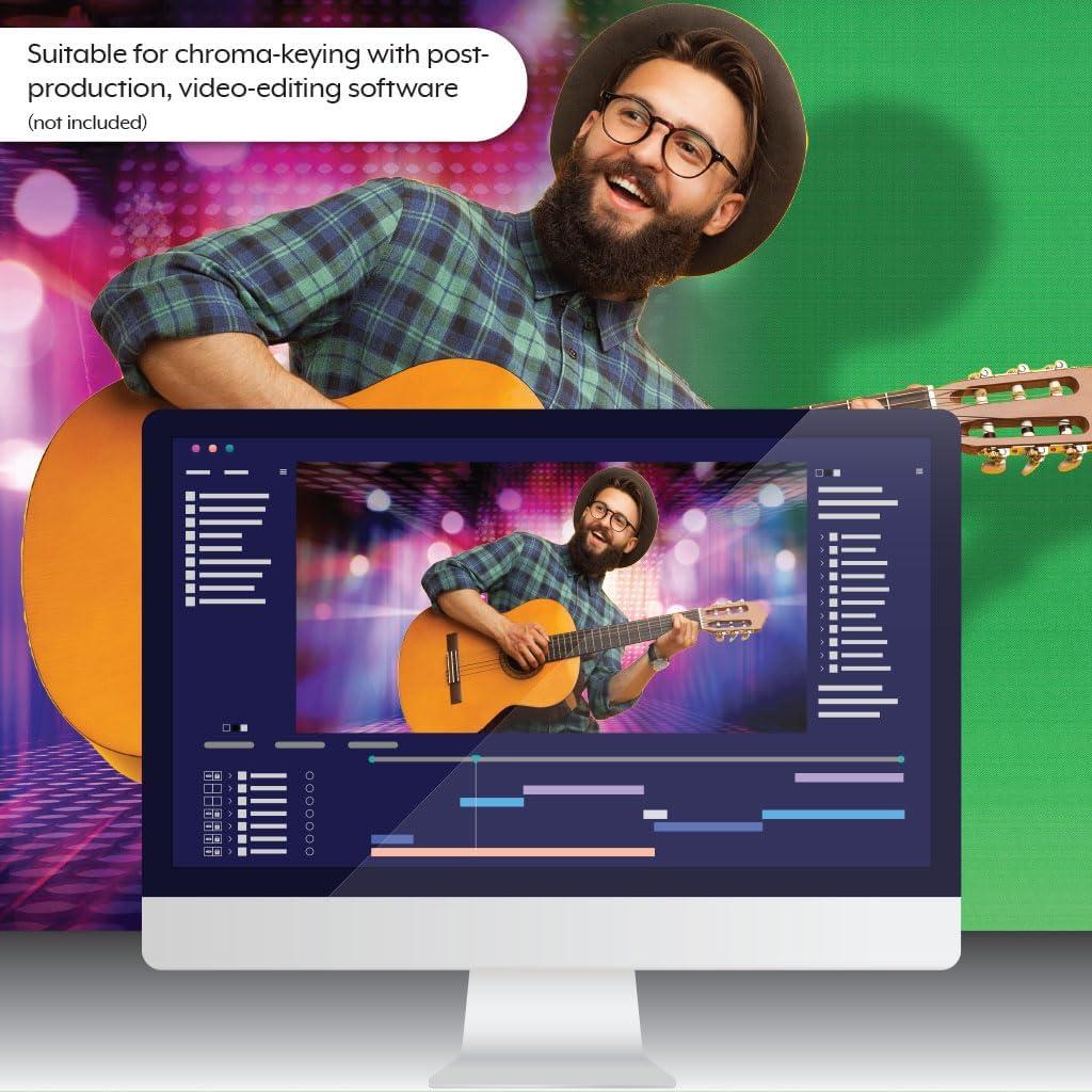 Telón Verde Bower 1.52 x 2.13 m para Streaming y Gaming