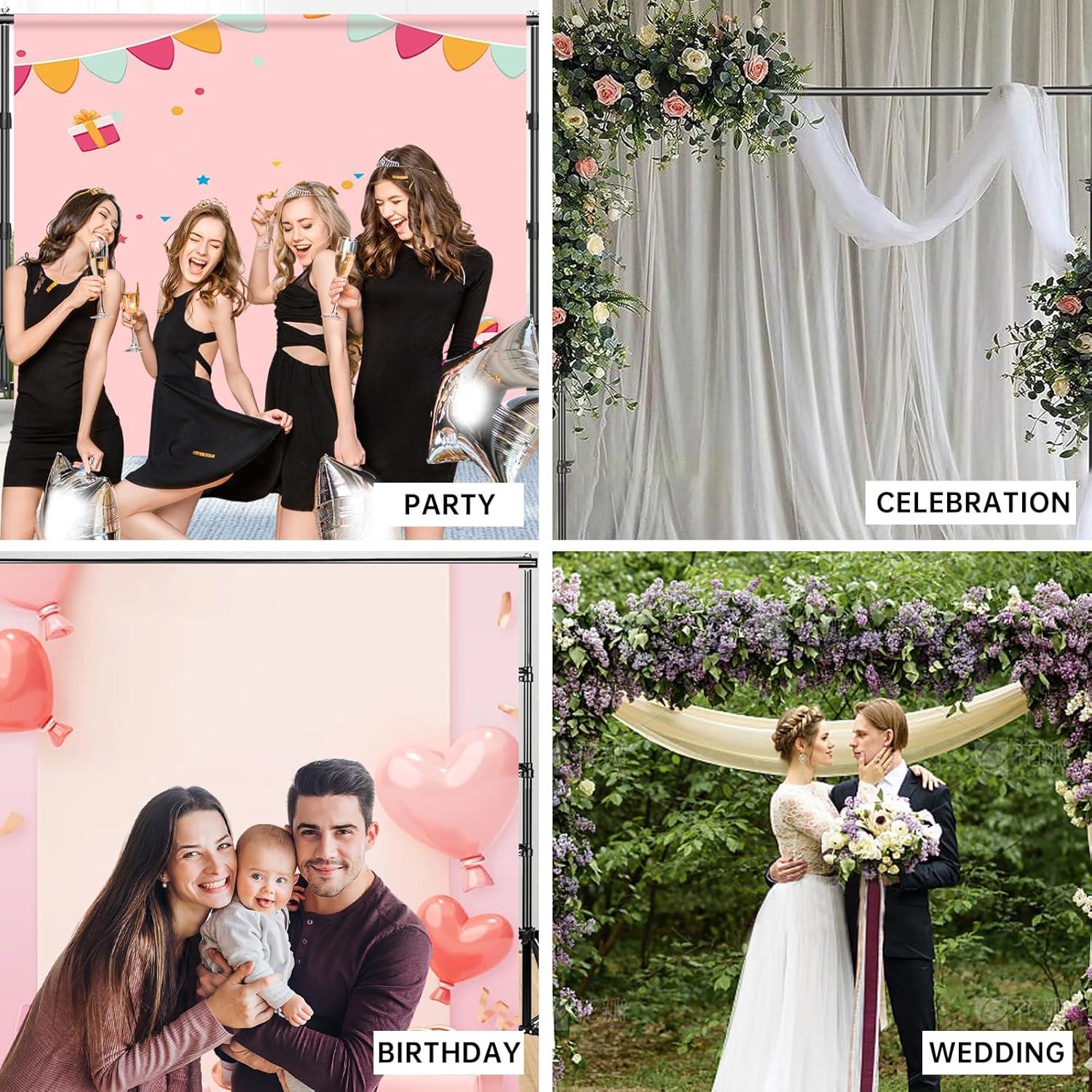 BEIYANG 8.5X10 FT Photo Background Stand &10X12 FT Green Backdrop Screen, Adjustable Background Holder Support System Kit for Photo Studio Shooting Props Parties Decoration with Carry Bag & Clamps