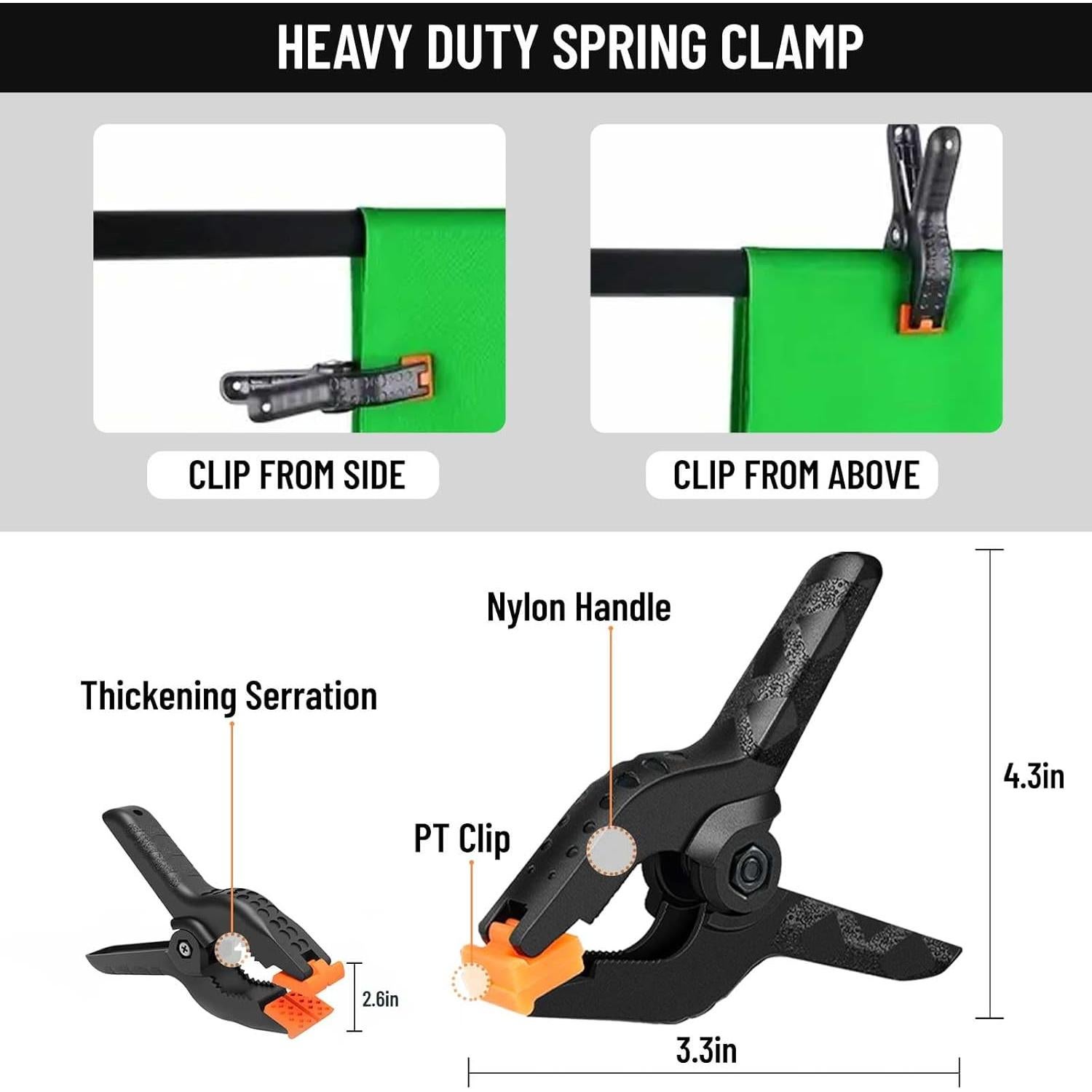 BEIYANG 8.5X10 FT Photo Background Stand &10X12 FT Green Backdrop Screen, Adjustable Background Holder Support System Kit for Photo Studio Shooting Props Parties Decoration with Carry Bag & Clamps