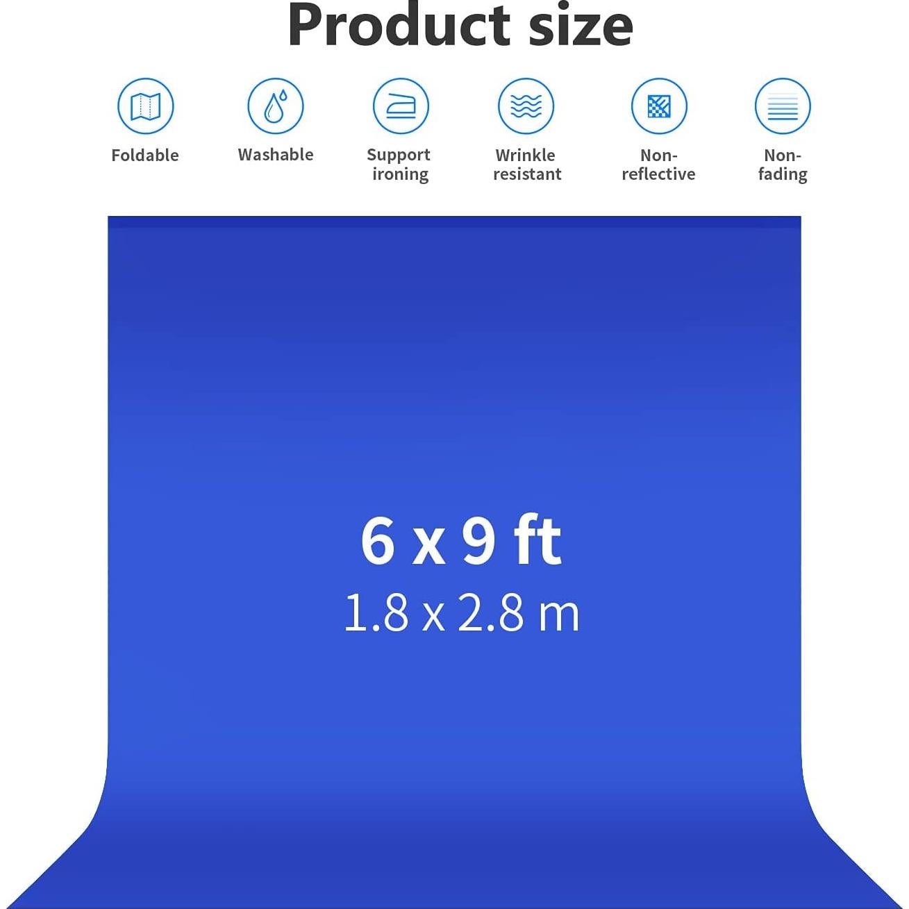 Fondo Fotográfico Neewer 1.8x2.8m Azul 100% Poliester Colapsable