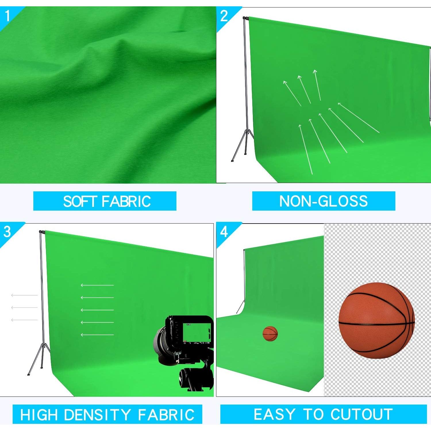 Fondo de Muselina Verde ISSUNTEX 1.8x2.7 m para Fotografía