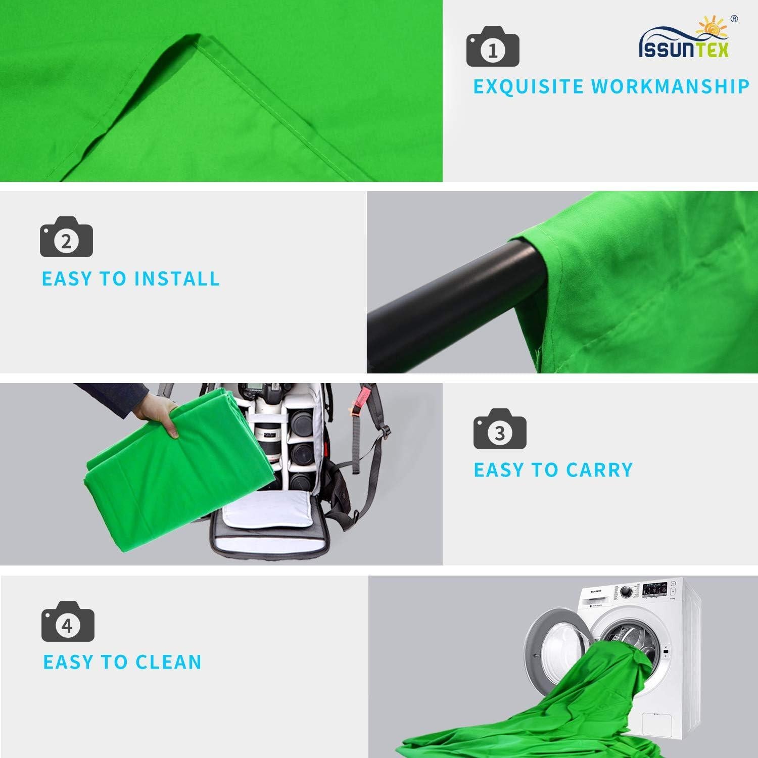 Fondo de Muselina Verde ISSUNTEX 1.8x2.7 m para Fotografía