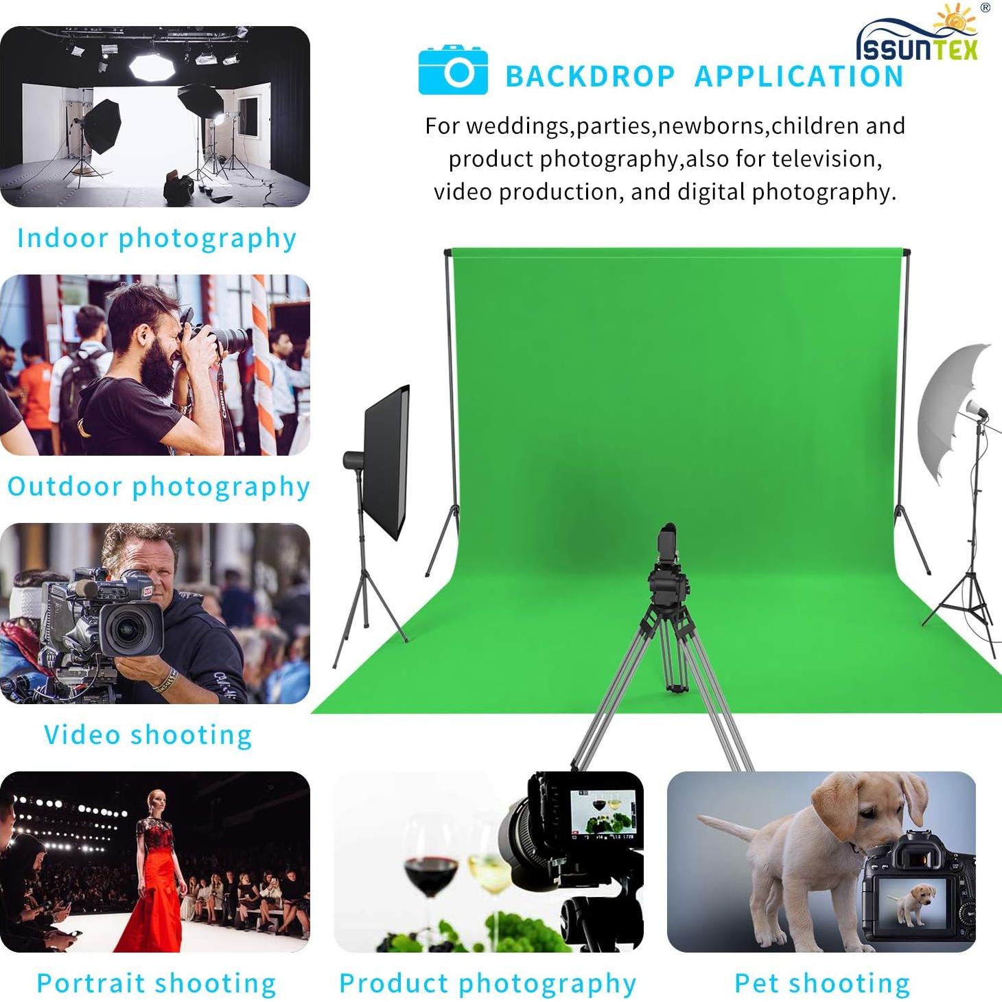 Fondo de Muselina Verde ISSUNTEX 1.8x2.7 m para Fotografía