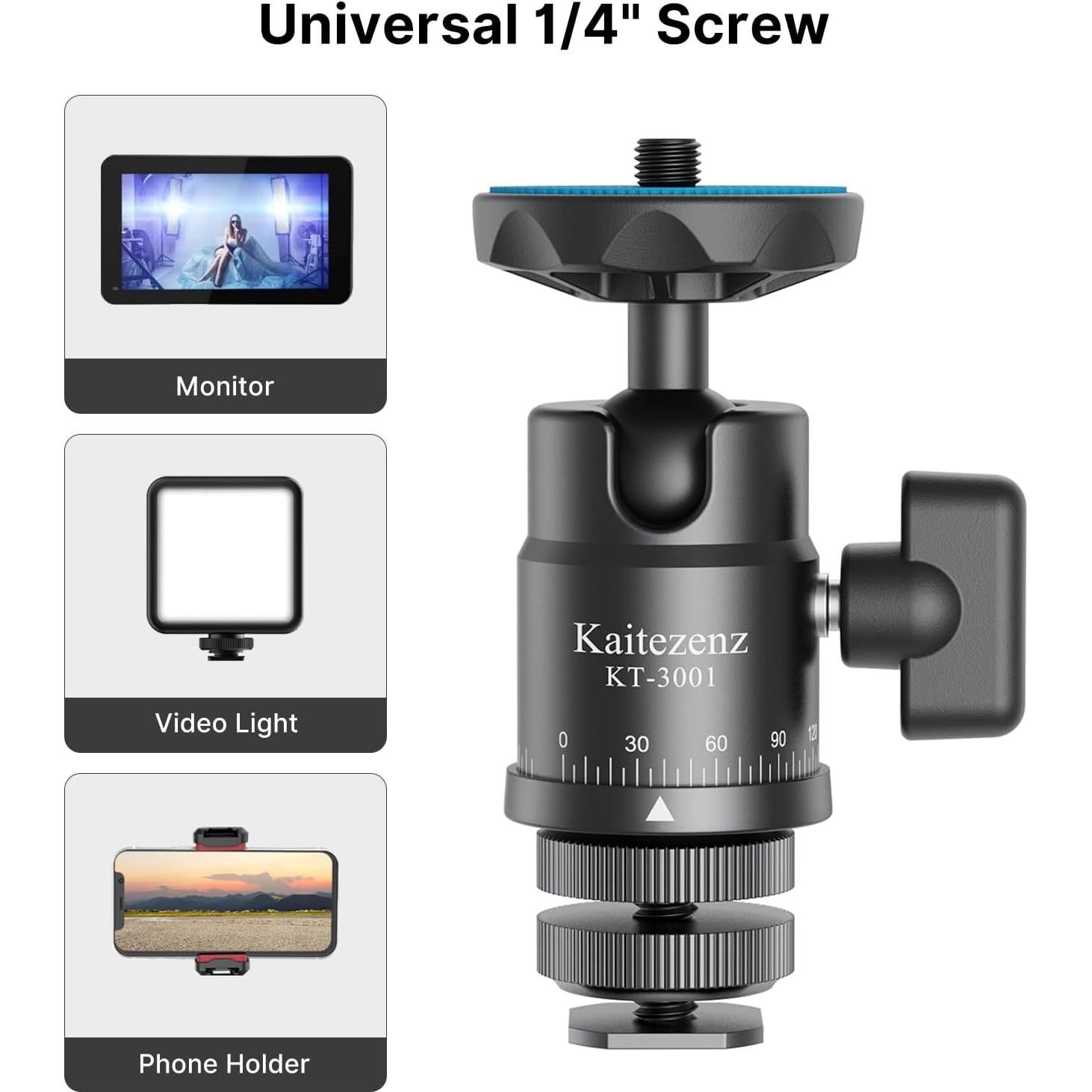 Cabezal de bola mini Kaitezenz KT-3001 para cámara 360°