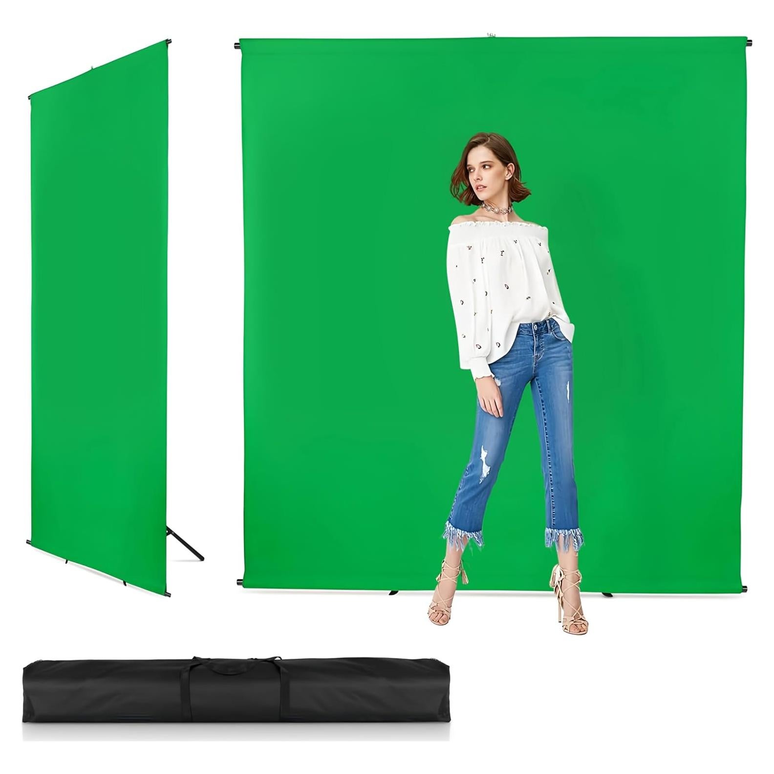 Kit de fondo verde Huzofexo 2x1.5m con soporte ajustable
