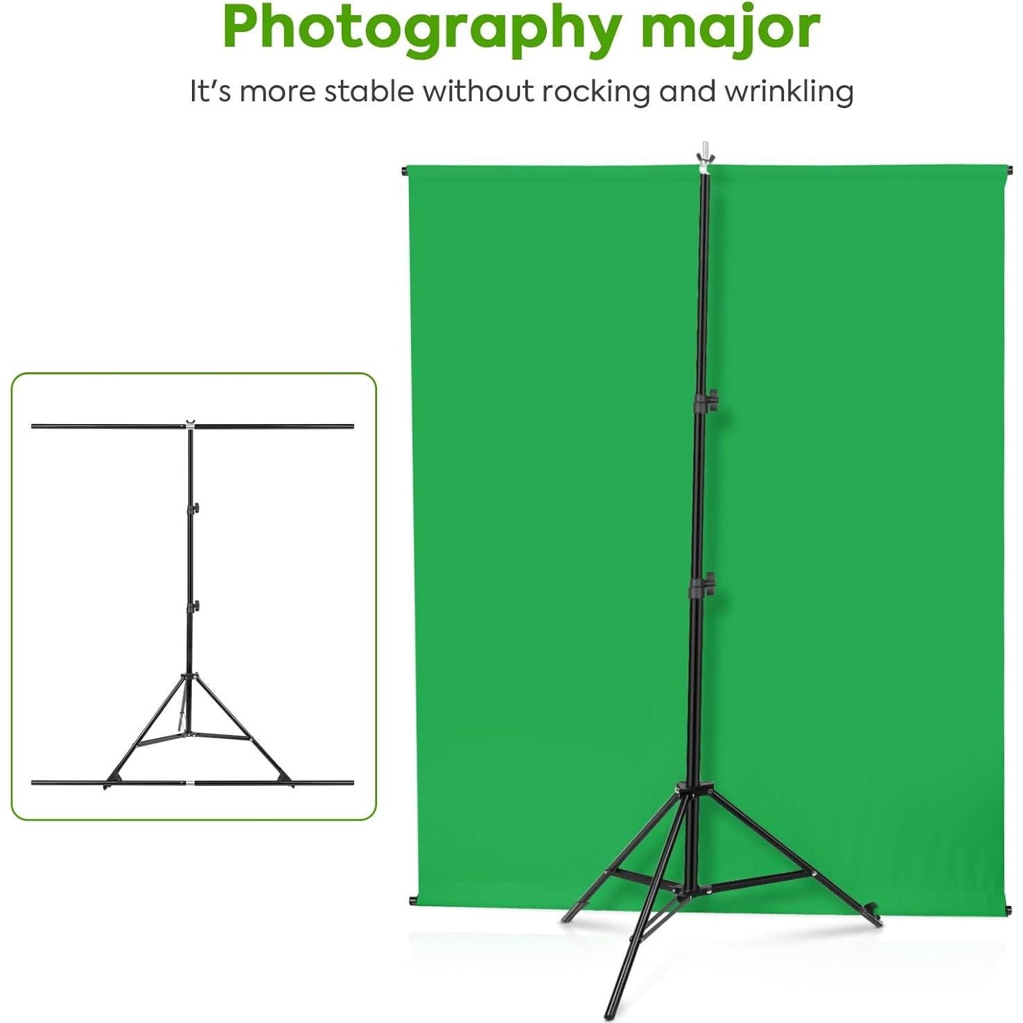 Kit de fondo verde Huzofexo 2x1.5m con soporte ajustable