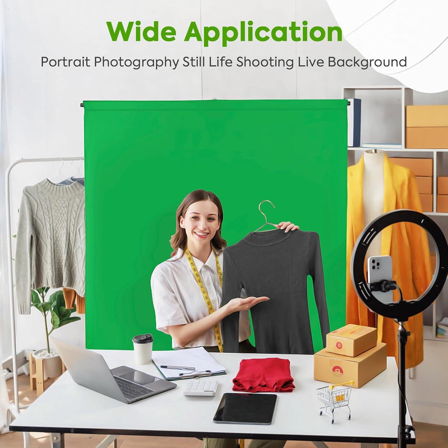 Kit de fondo verde Huzofexo 2x1.5m con soporte ajustable