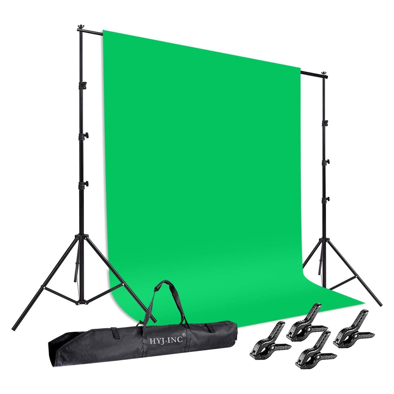 Kit de Soporte de Fondo Ajustable HYJ-1003 con Pantalla Verde 1.8x2.9m