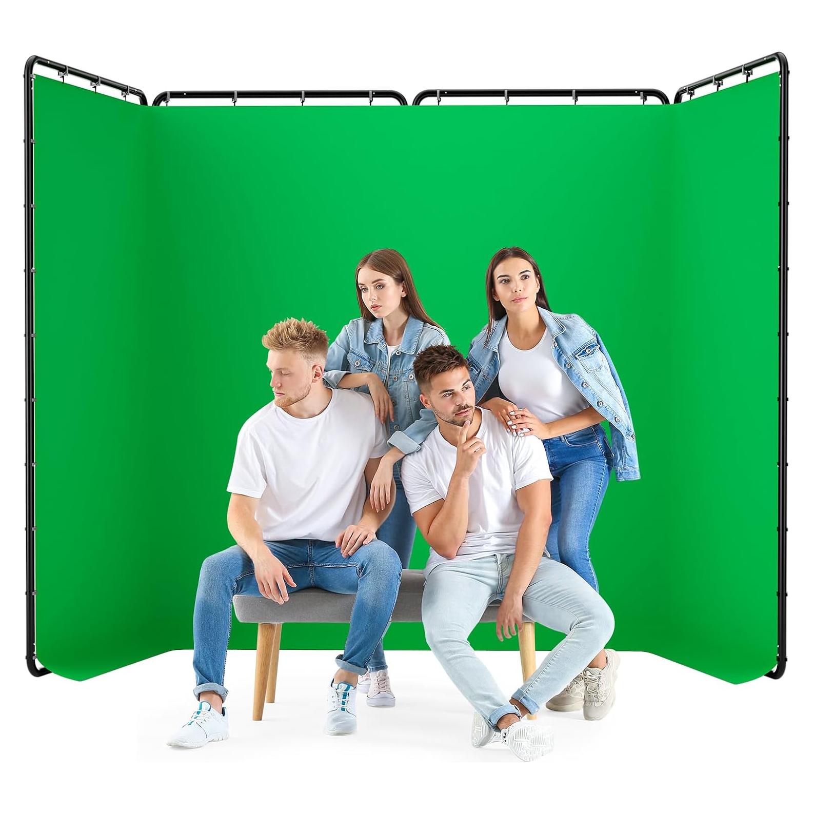 Kit de Fondo Verde Portátil GLOSHOOTING 2.4x4m con Soporte