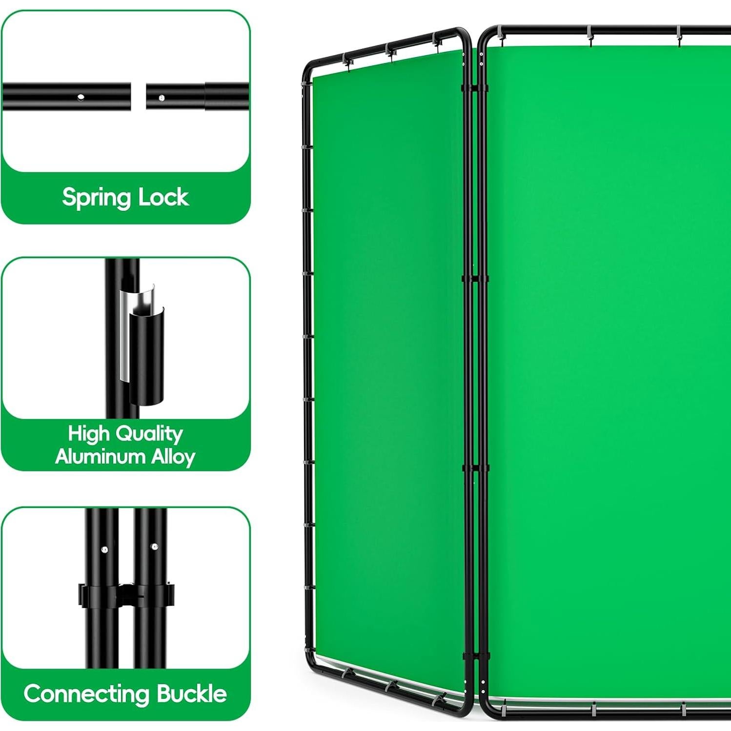 Kit de Fondo Verde Portátil GLOSHOOTING 2.4x4m con Soporte