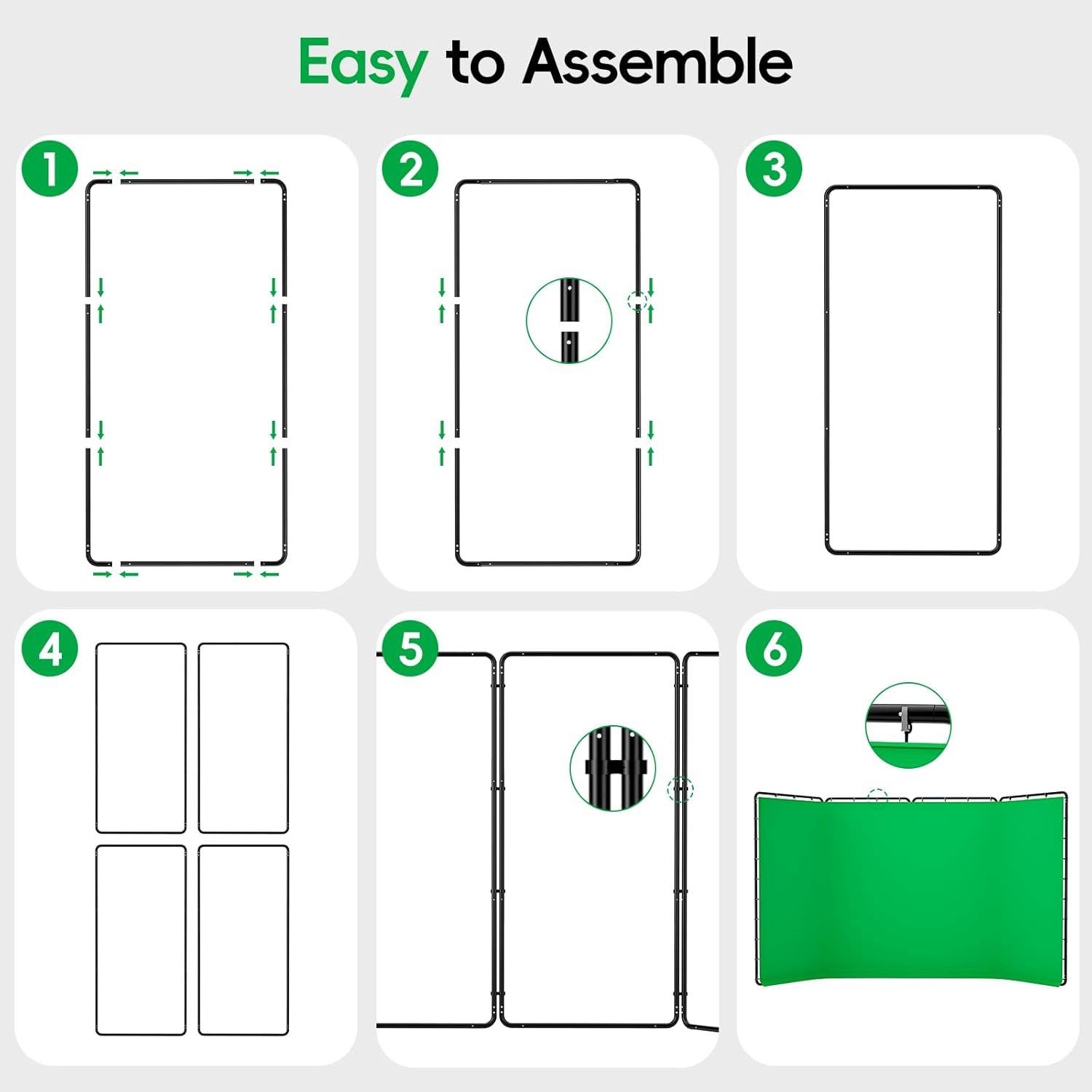 Kit de Fondo Verde Portátil GLOSHOOTING 2.4x4m con Soporte