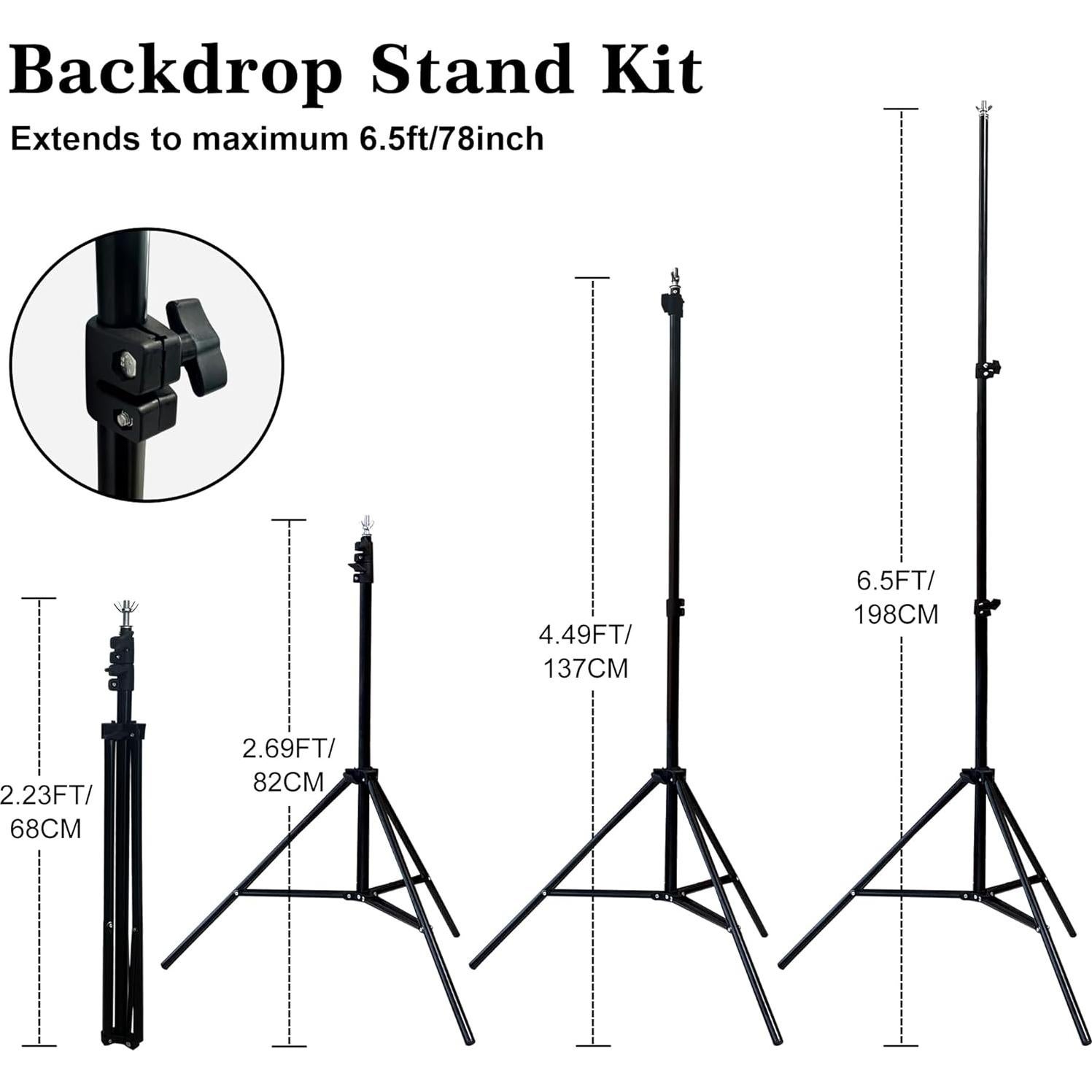 Kit de Soporte de Fondo Verde 2 en 1 LIVUCEE 1.98x1.98m