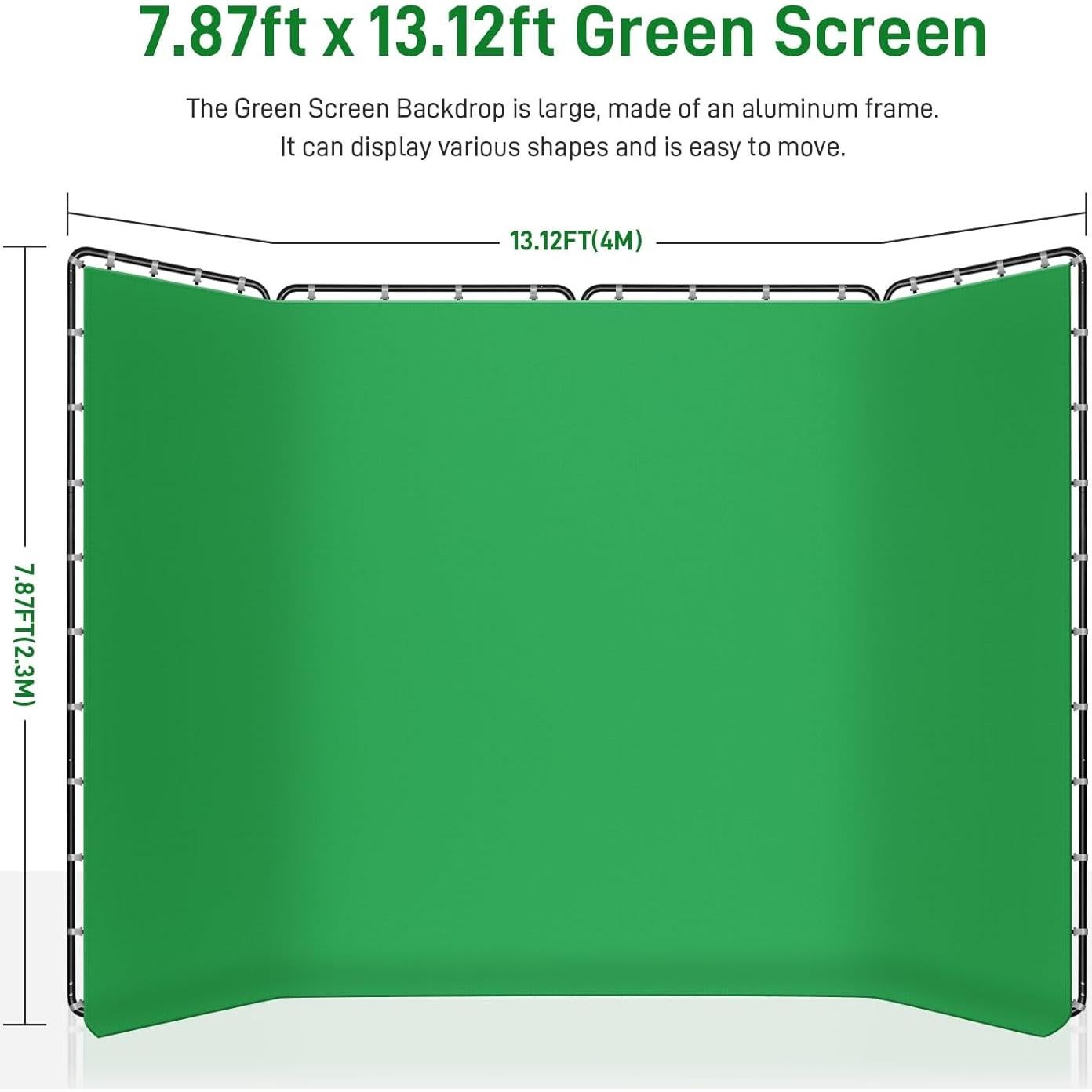 Fondo Verde Plegable 4x2.4m Zyernar para Estudio y Streaming
