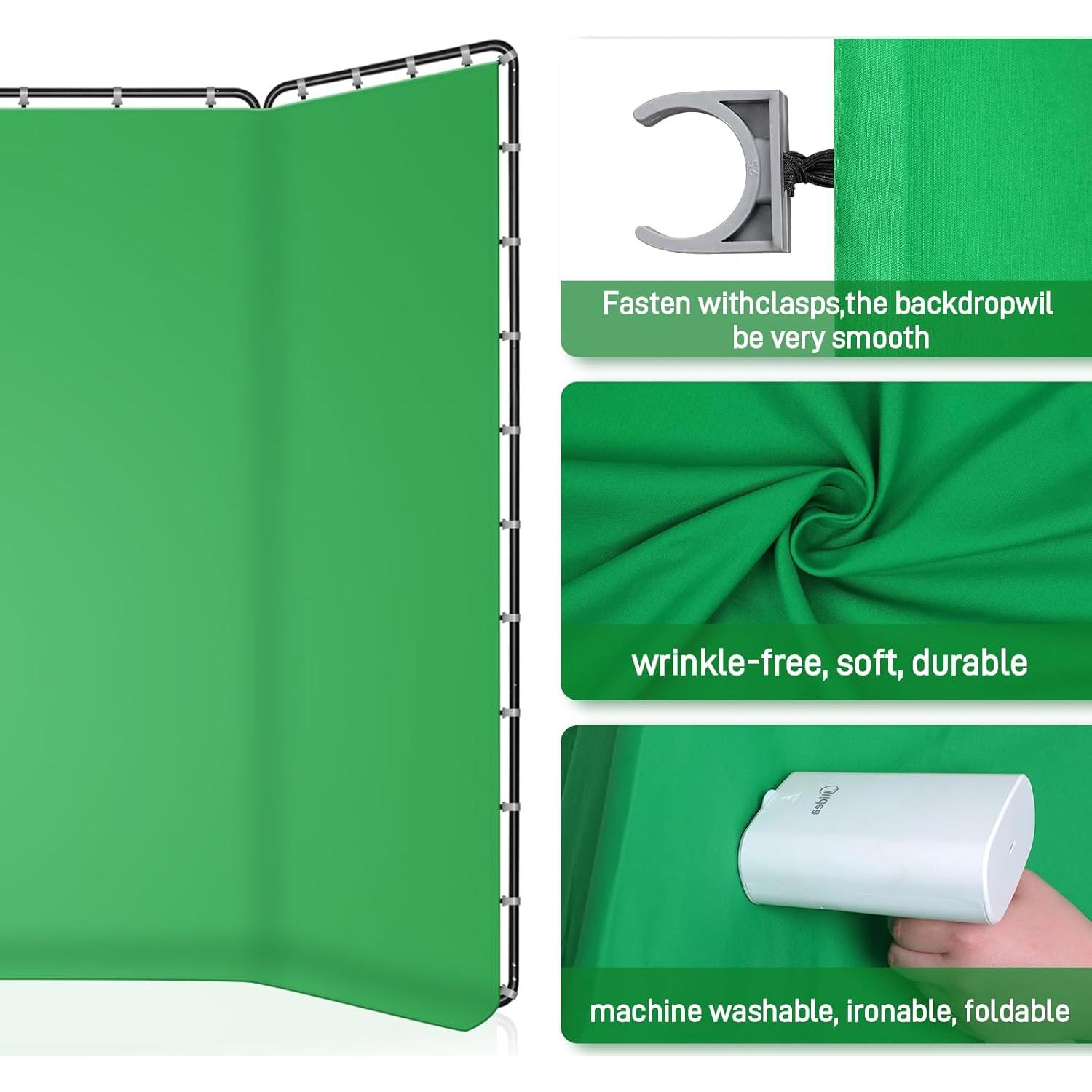 Fondo Verde Plegable 4x2.4m Zyernar para Estudio y Streaming