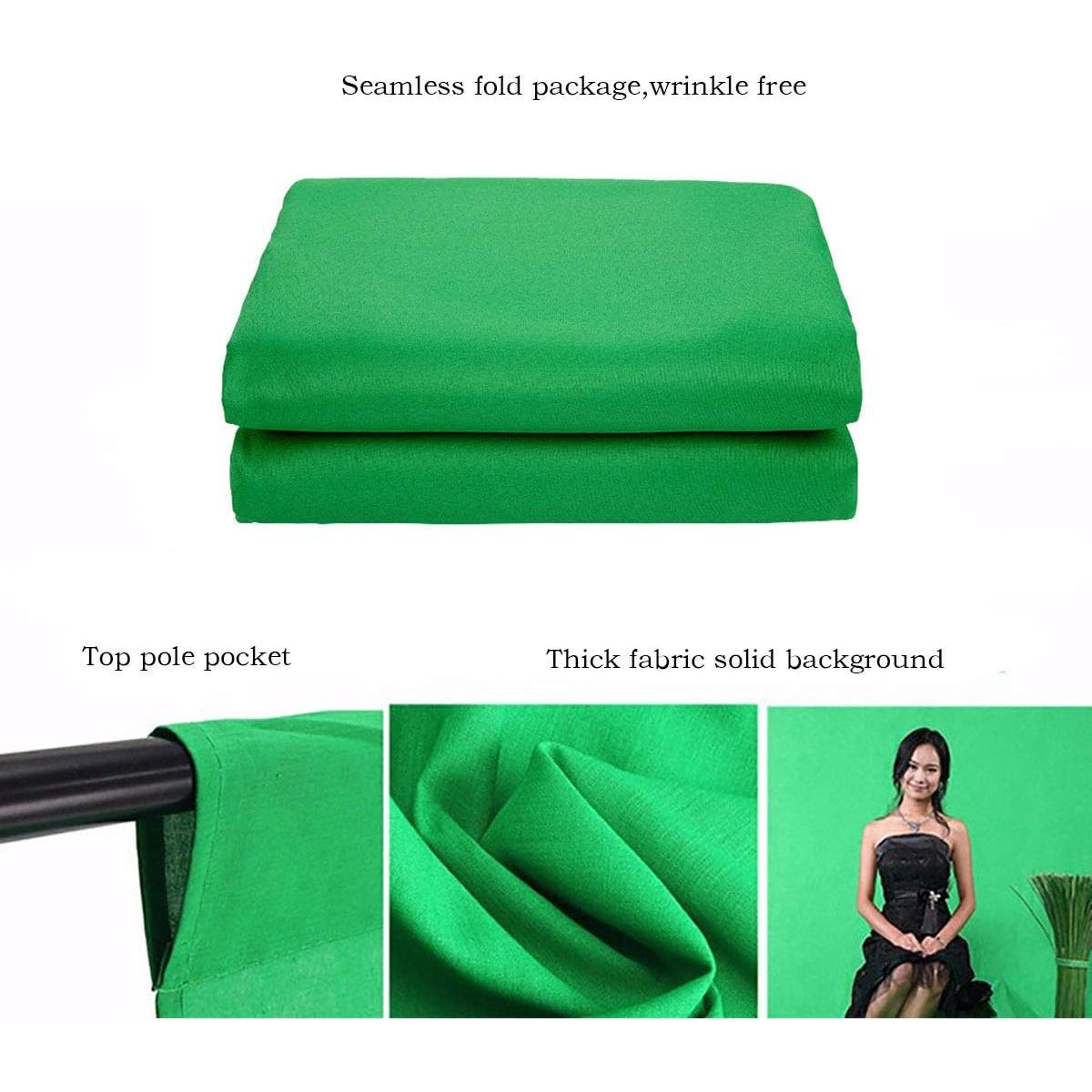 Background Green Screen Photo Backdrop Chromakey Muslin Portrait Background Screen for Photo Video Studio Photography Backdrop(Green, 6x9ft)