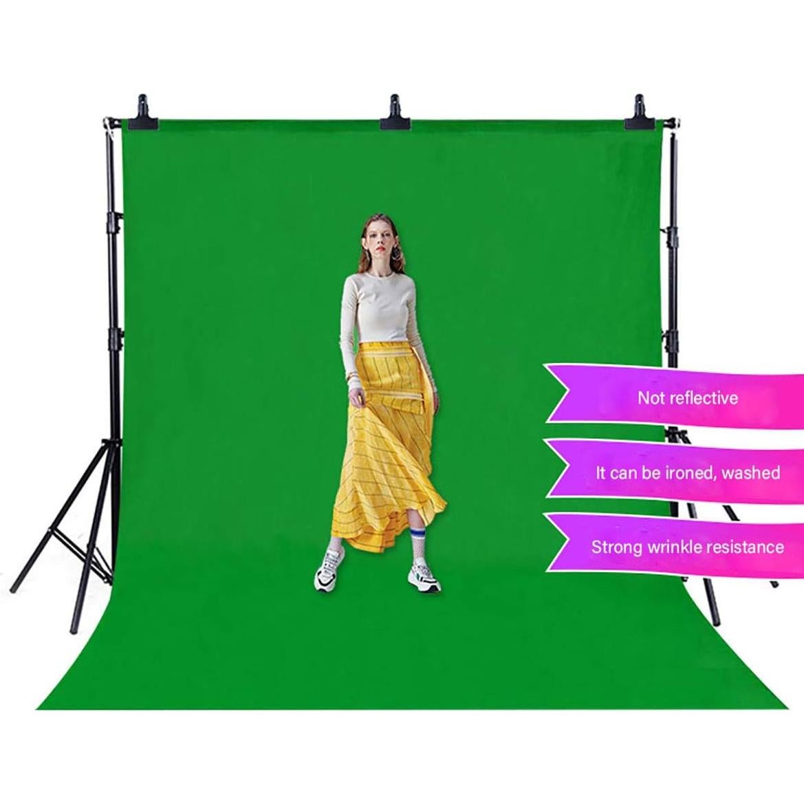 Background Green Screen Photo Backdrop Chromakey Muslin Portrait Background Screen for Photo Video Studio Photography Backdrop(Green, 6x9ft)