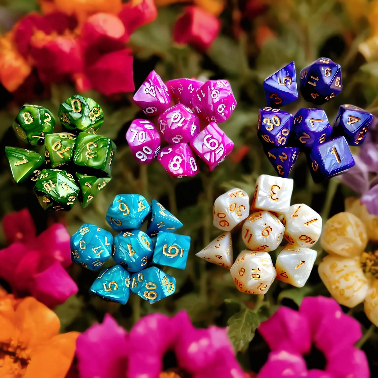 Juego de Dados Poliedricos AORZOV 35 Piezas D&D RPG