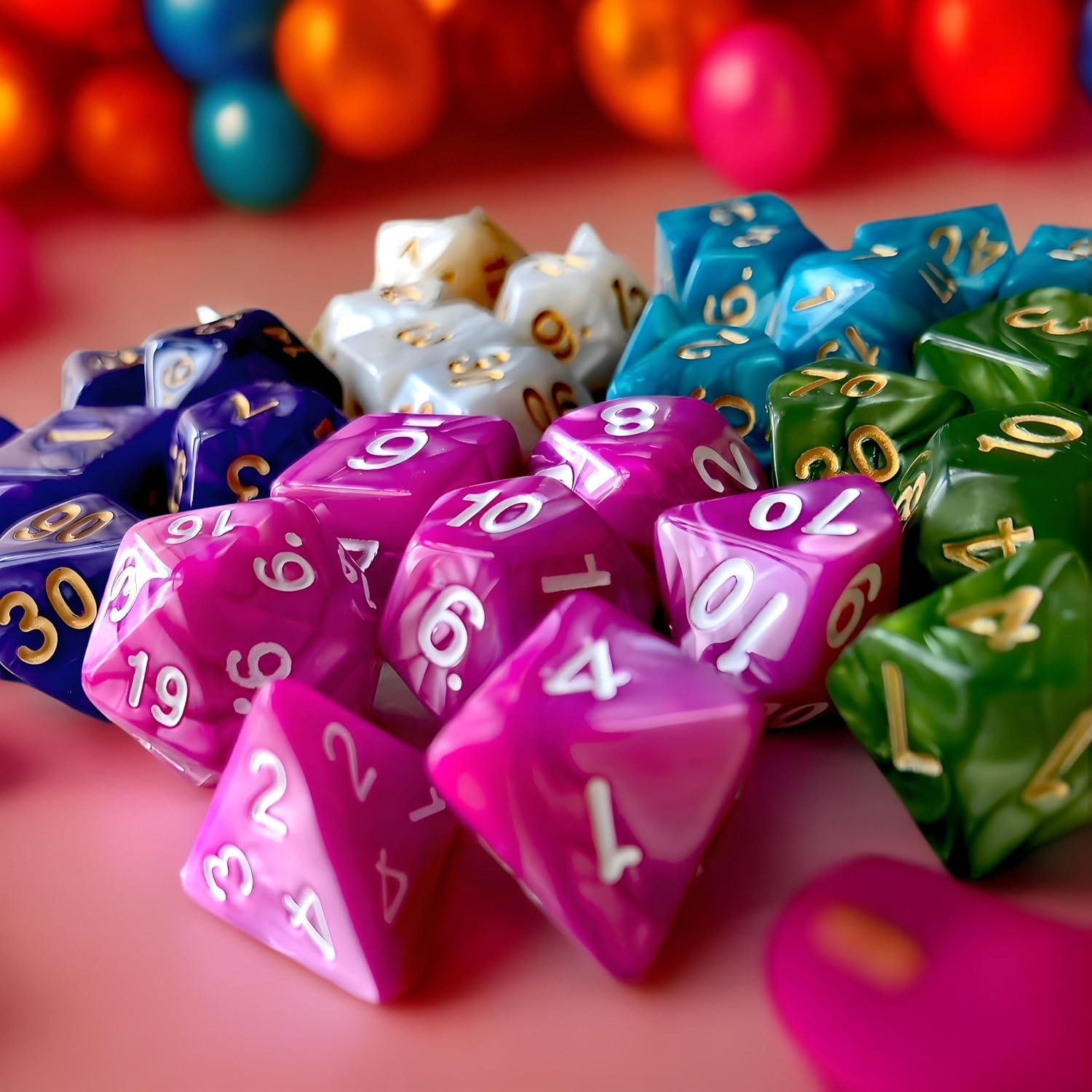 Juego de Dados Poliedricos AORZOV 35 Piezas D&D RPG