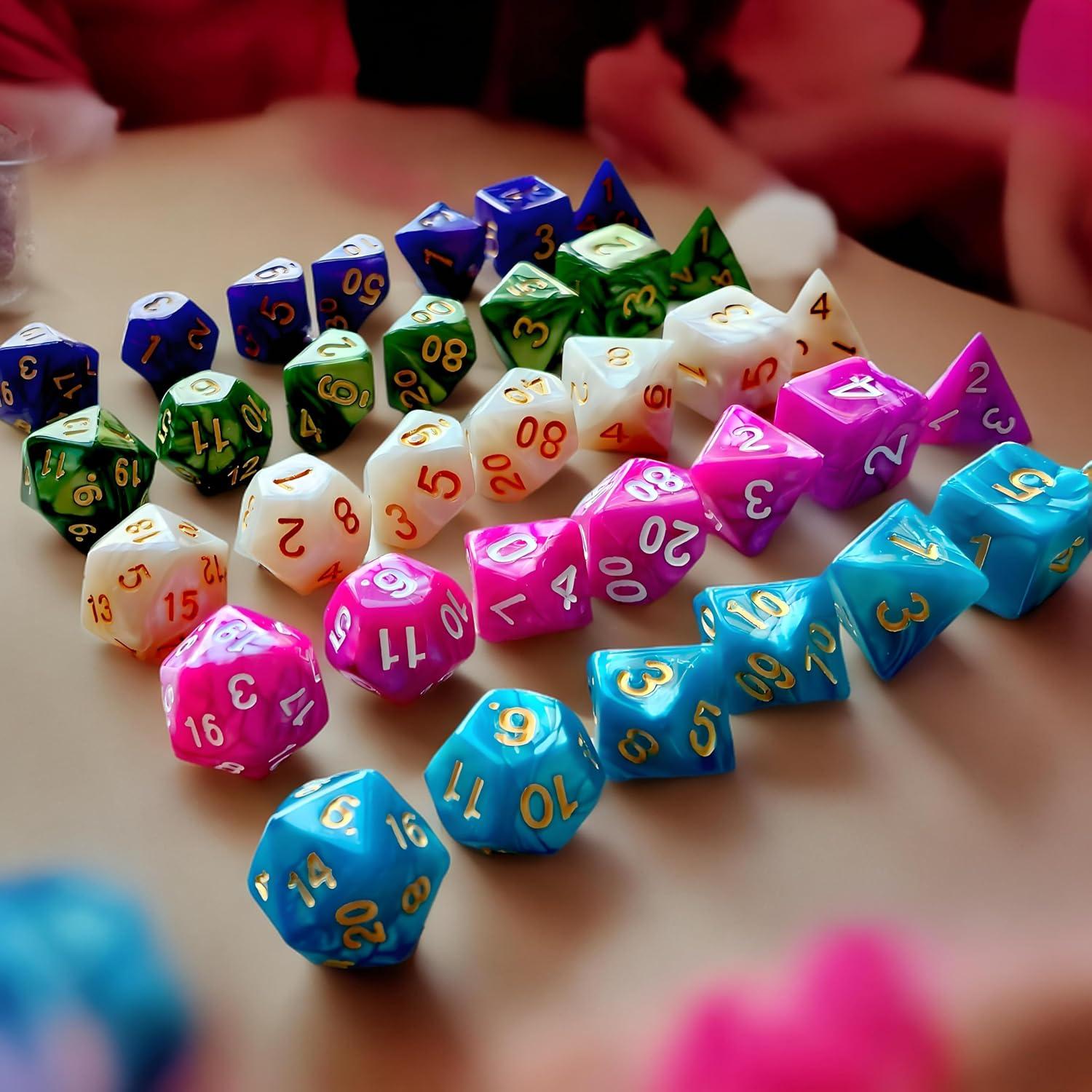 Juego de Dados Poliedricos AORZOV 35 Piezas D&D RPG