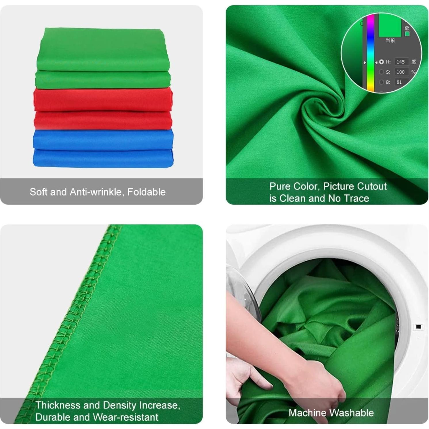 PULUZ 6.6x6.6FT Green Backdrop Portrait Background for Photography Studio Children and Headshots Background for Photography Video and Television