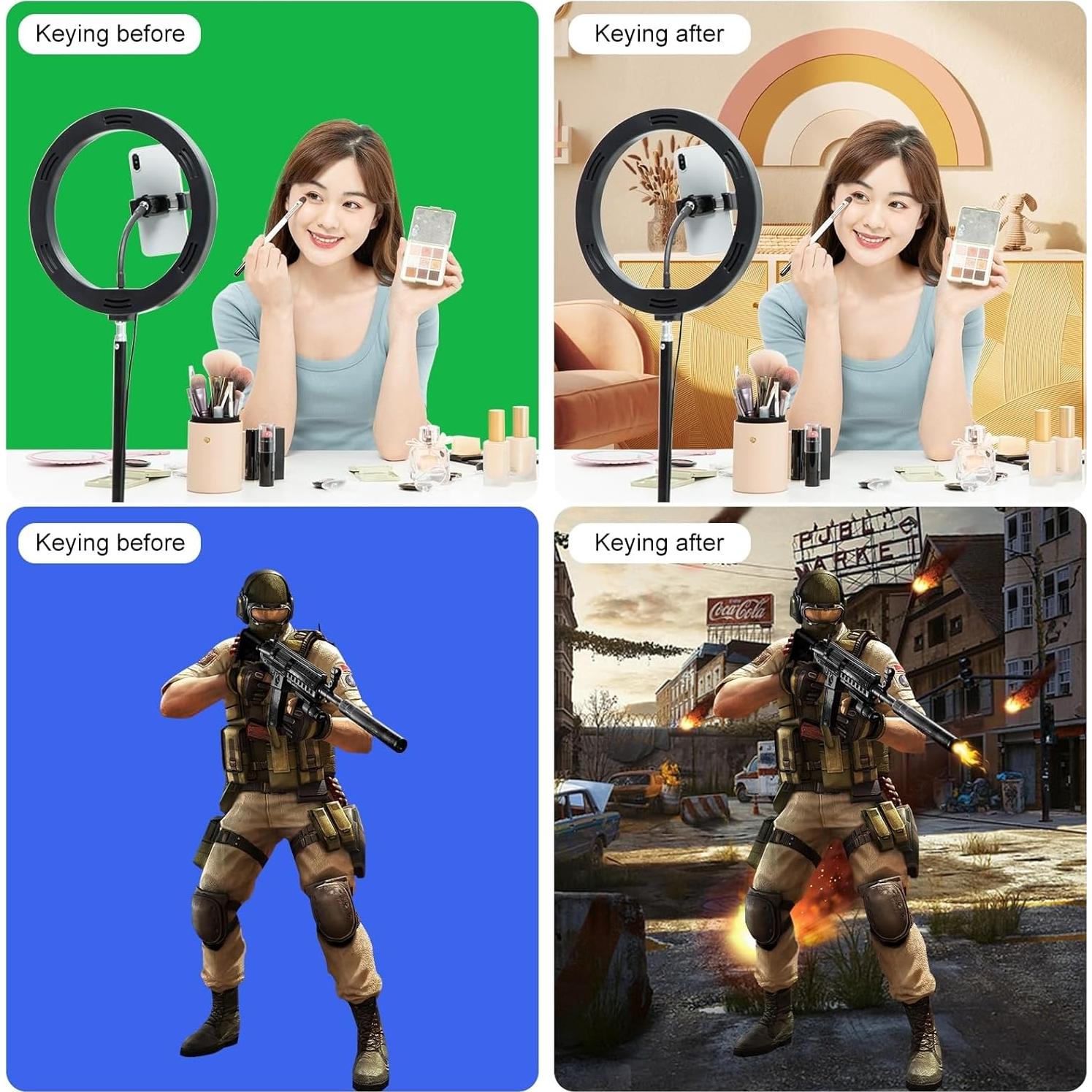 PULUZ 6.6x6.6FT Green Backdrop Portrait Background for Photography Studio Children and Headshots Background for Photography Video and Television