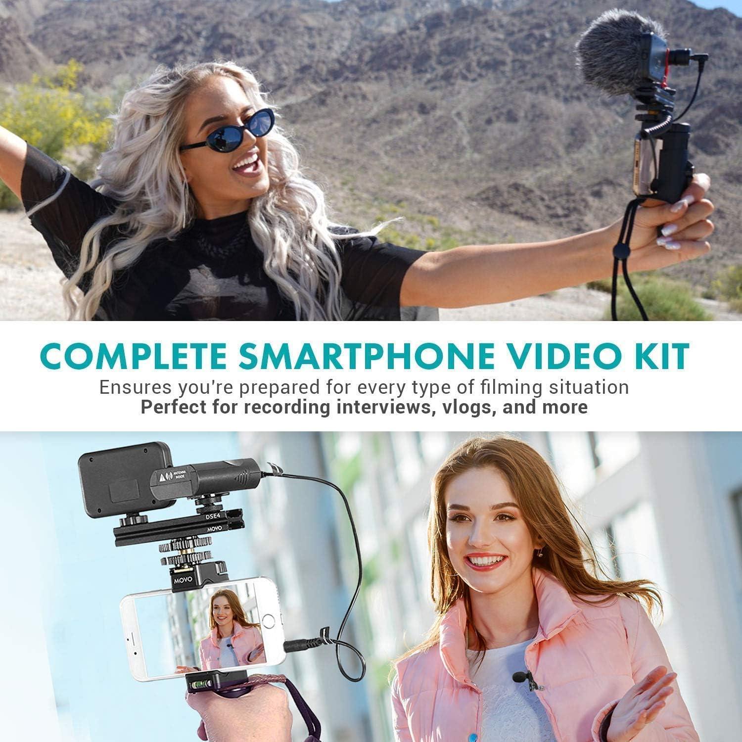 Kit de Vlogging Movo Huge para iPhone con Micrófonos y Trípode