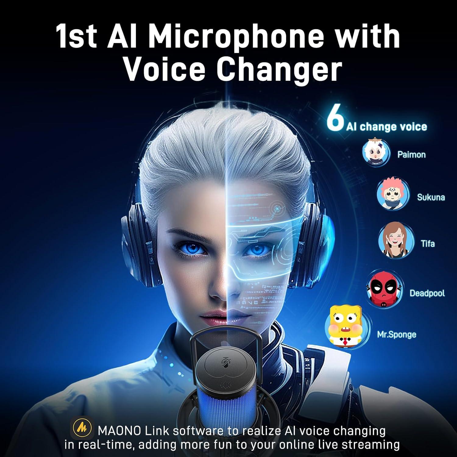 Micrófono Inalámbrico MAONO DM40 con Cancelación de Ruido AI