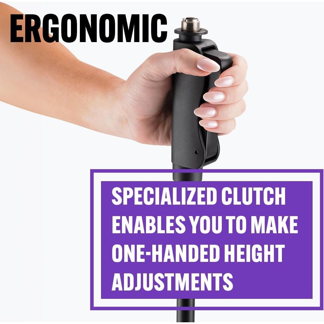 Soporte de Micrófono On-Stage MS7540 Ajustable Plegable Negro