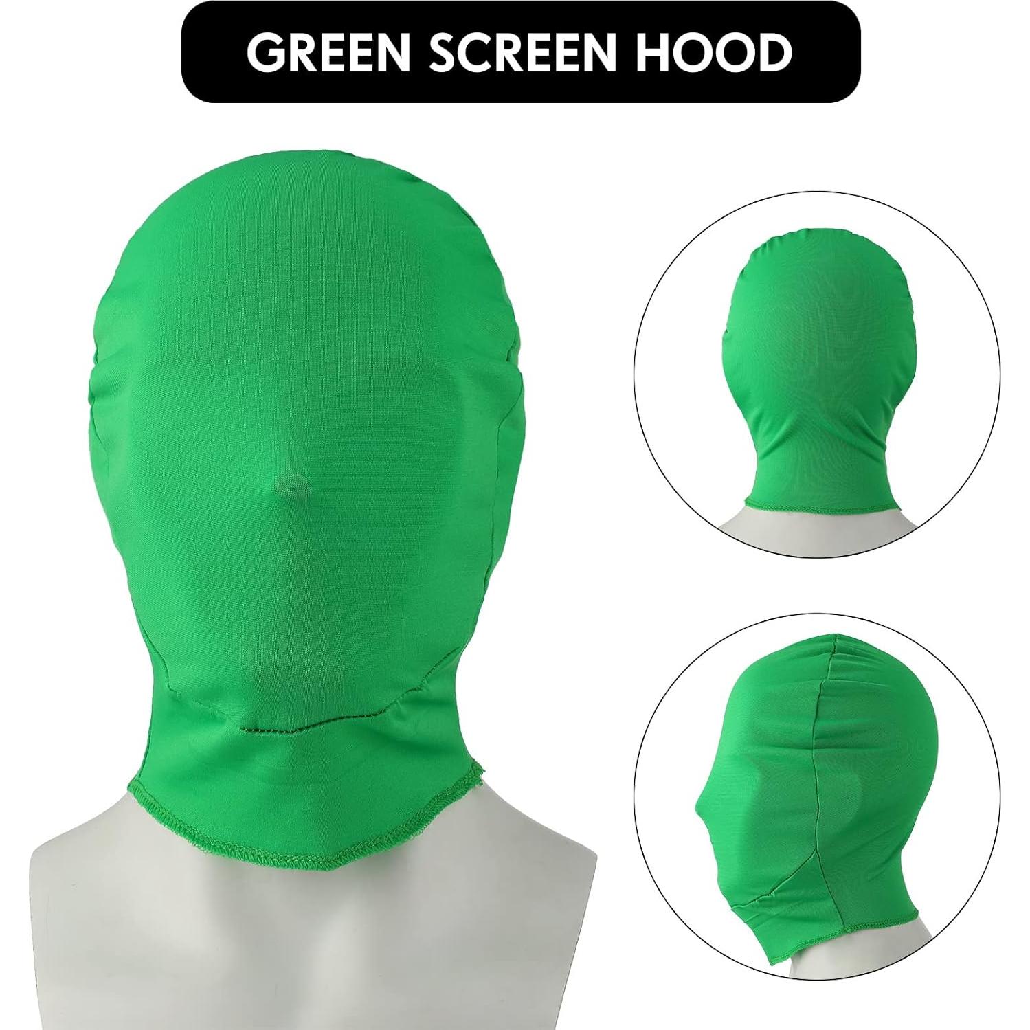 Guantes y Capucha Verde Chromakey Foaincore para Efectos Visuales
