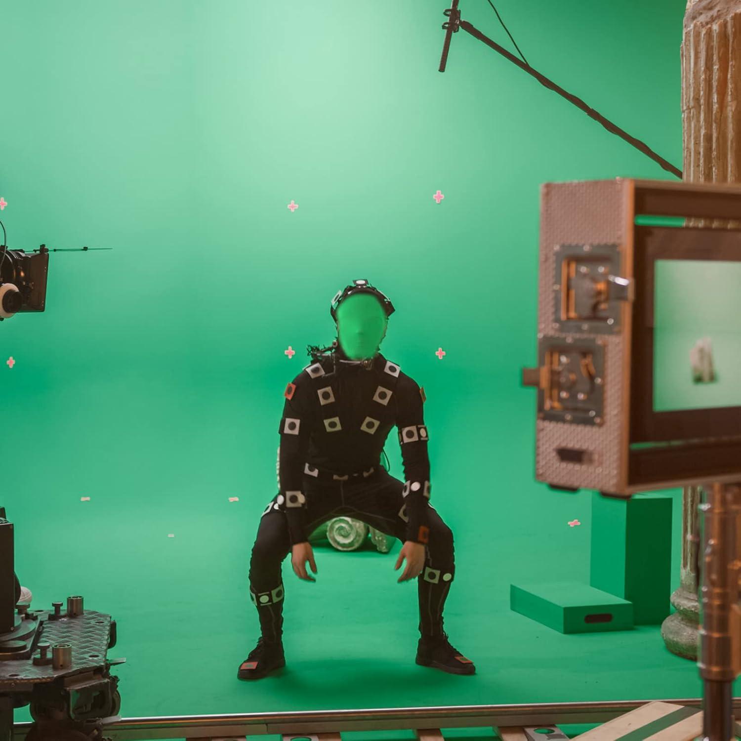 Guantes y Capucha Verde Chromakey Foaincore para Efectos Visuales