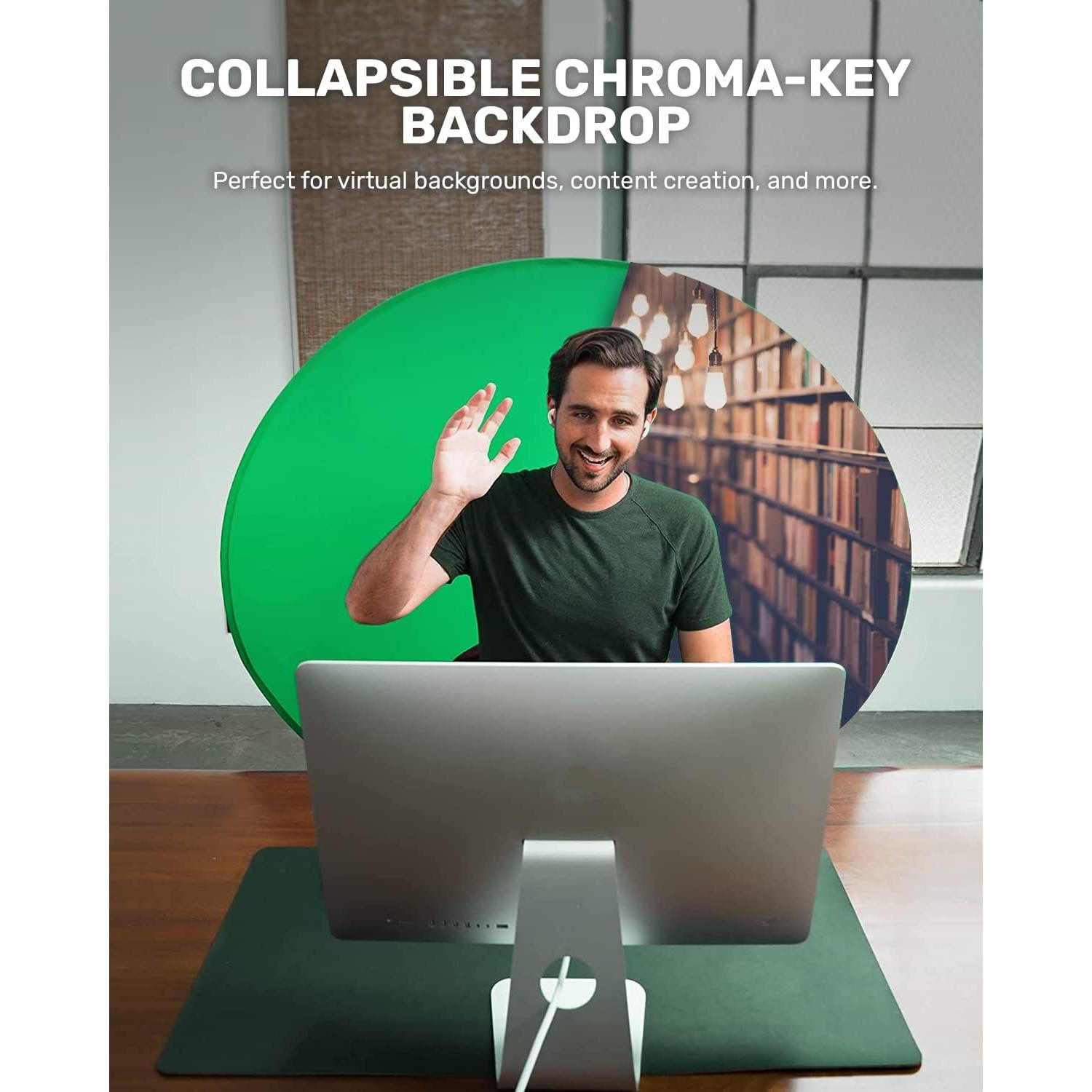 Fondo de Webcam Plegable Webaround Verde Chroma-Key 142 cm