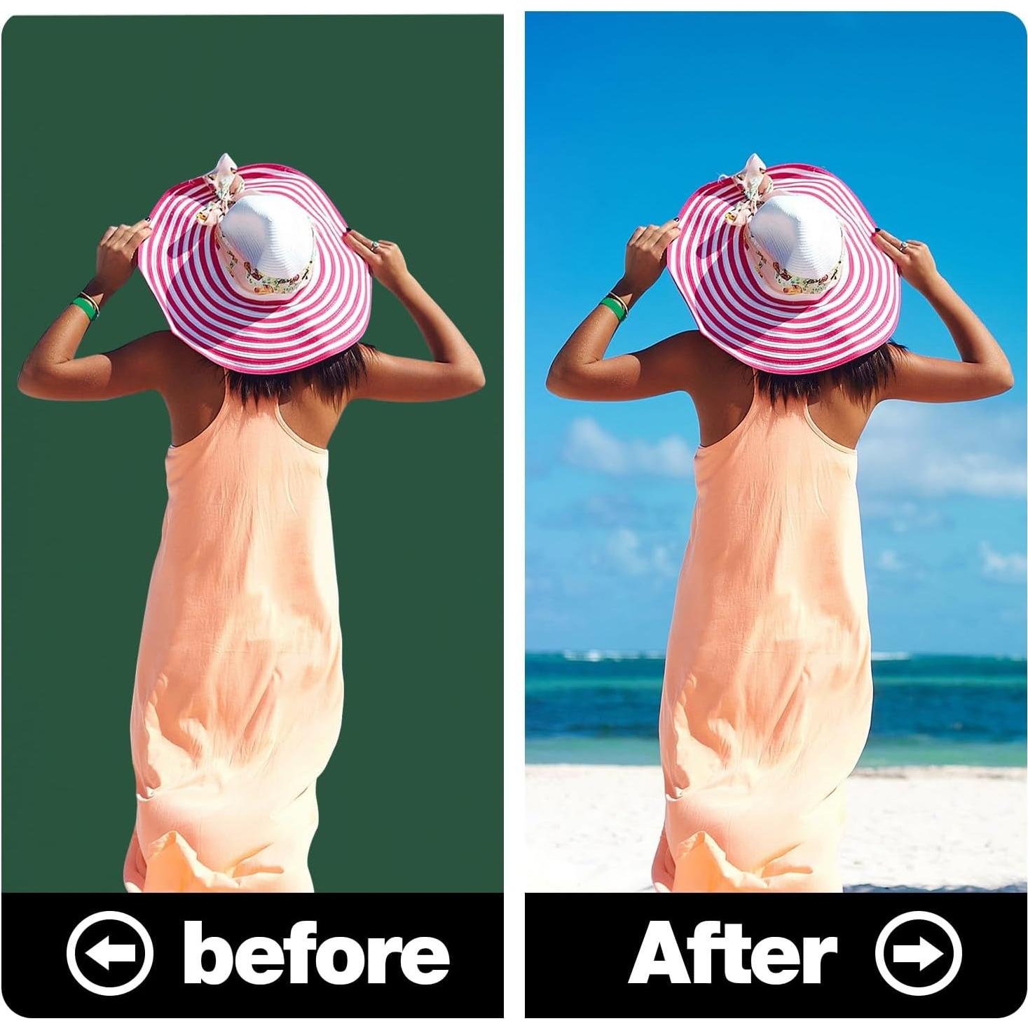 10x10FT Dark Green Screen Backdrop Photography Green Background for Streaming Zoom, Photo Studio, Collapsible High Density Screen for Video Photography and Television