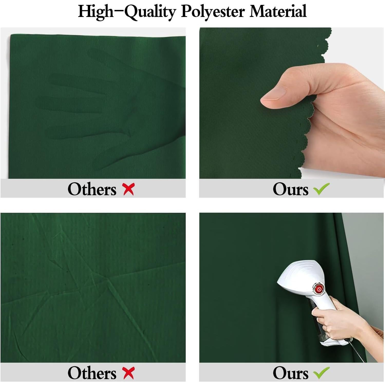 10x10FT Dark Green Screen Backdrop Photography Green Background for Streaming Zoom, Photo Studio, Collapsible High Density Screen for Video Photography and Television