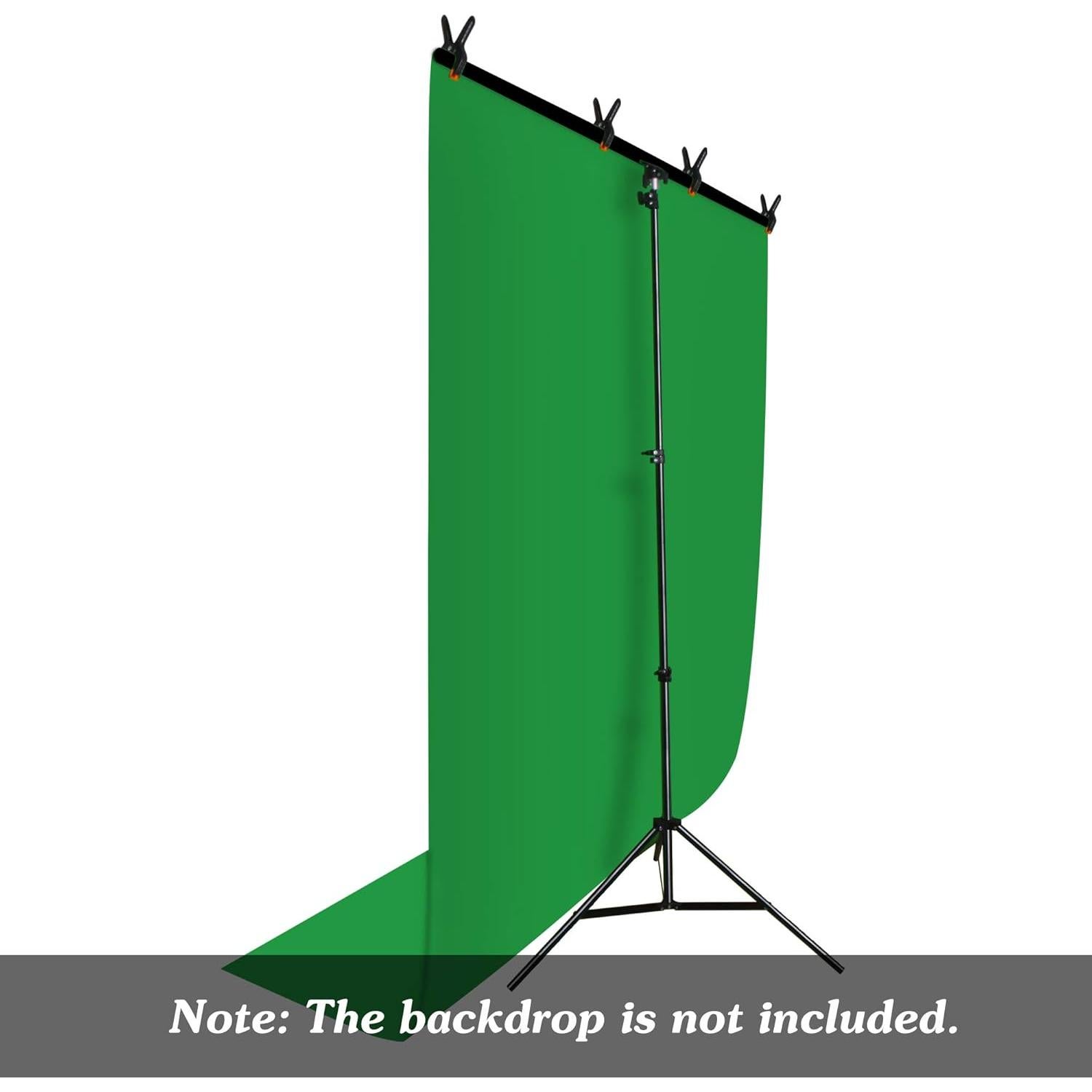 Emart 5x7ft Green Screen Backdrop Polyester Fabric, with T Backdrop Stand for chromakey Live Stream, Come with 6 Backdrop Clamps