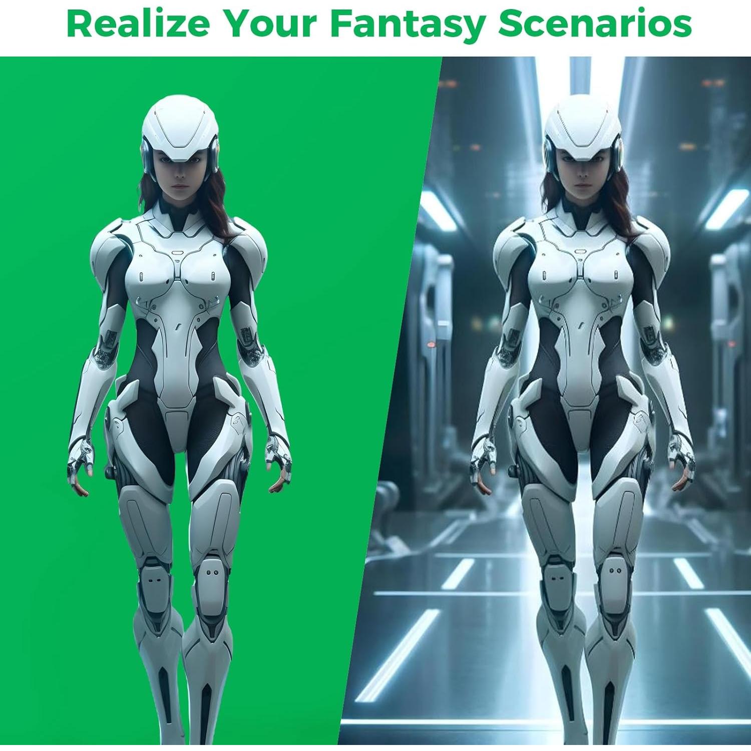 Kit de Fondo Verde 1.9x2m con Soporte Ajustable Aimosen