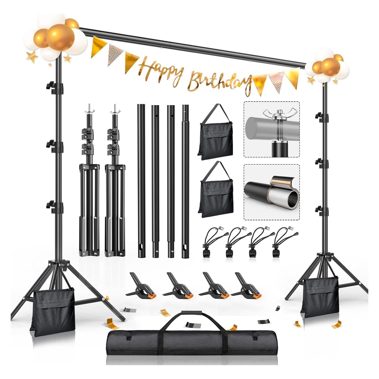 Kit de Soporte para Fondo de Fotografía BEIYANG 2.59m x 3.05m