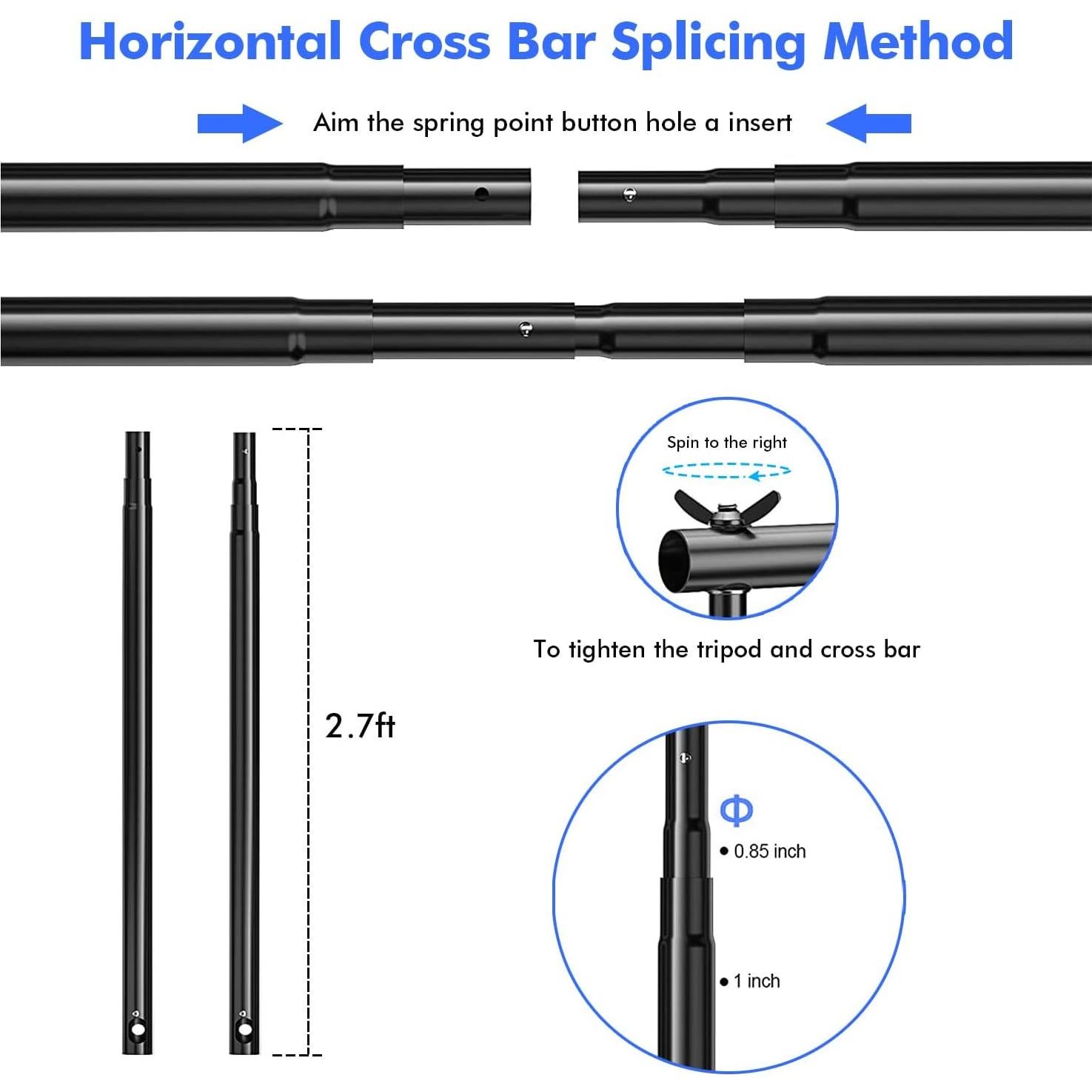 Soporte de Fondo Fotográfico DOLPHIN LENTO 2.6m Ajustable